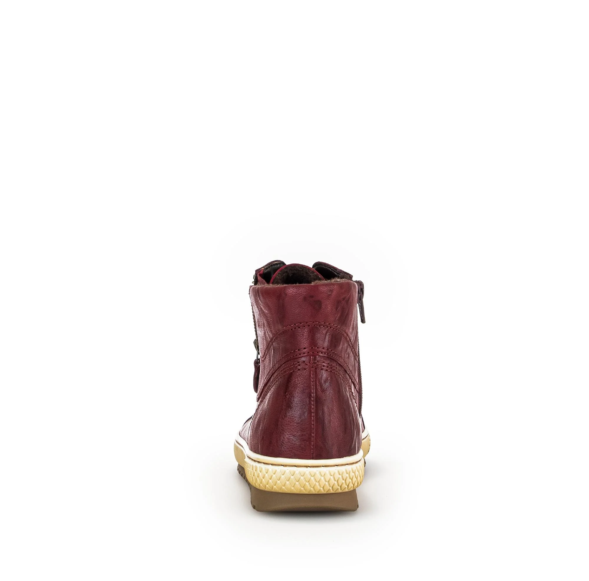 Baskets montantes rouges en cuir gras - Image 4