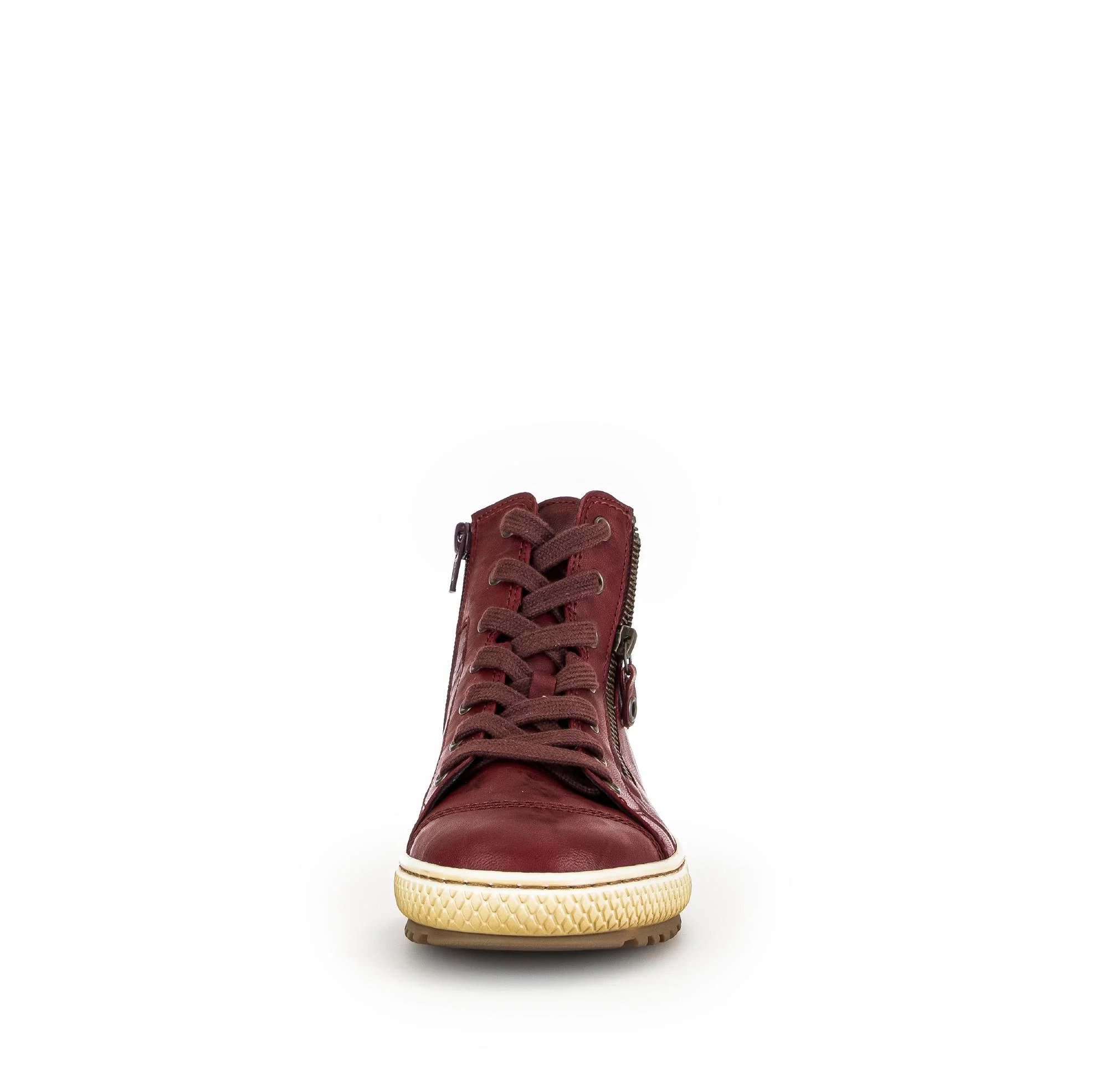 Baskets montantes rouges en cuir gras - Image 5