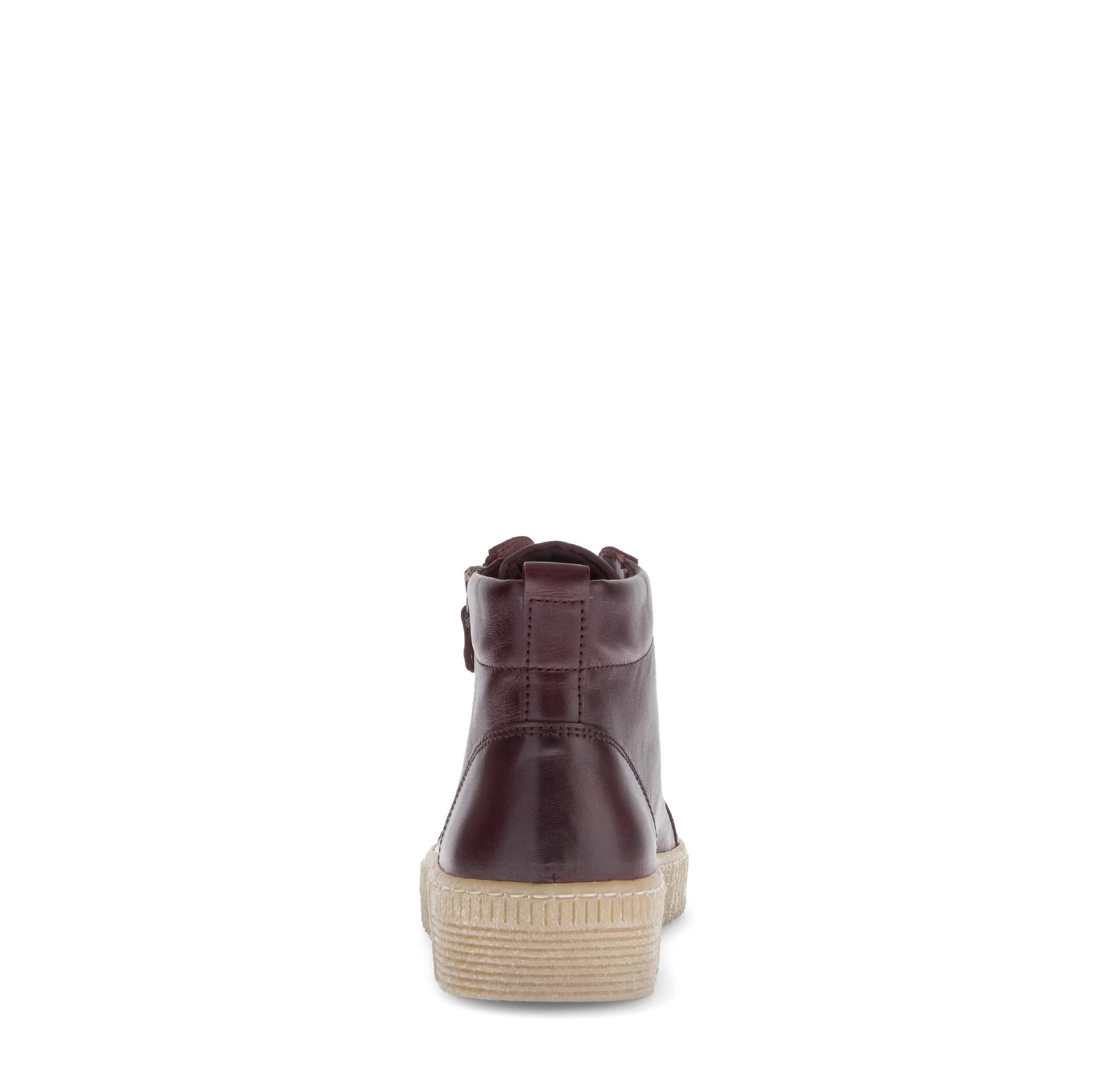 Baskets montantes rouges en cuir lisse - Image 4