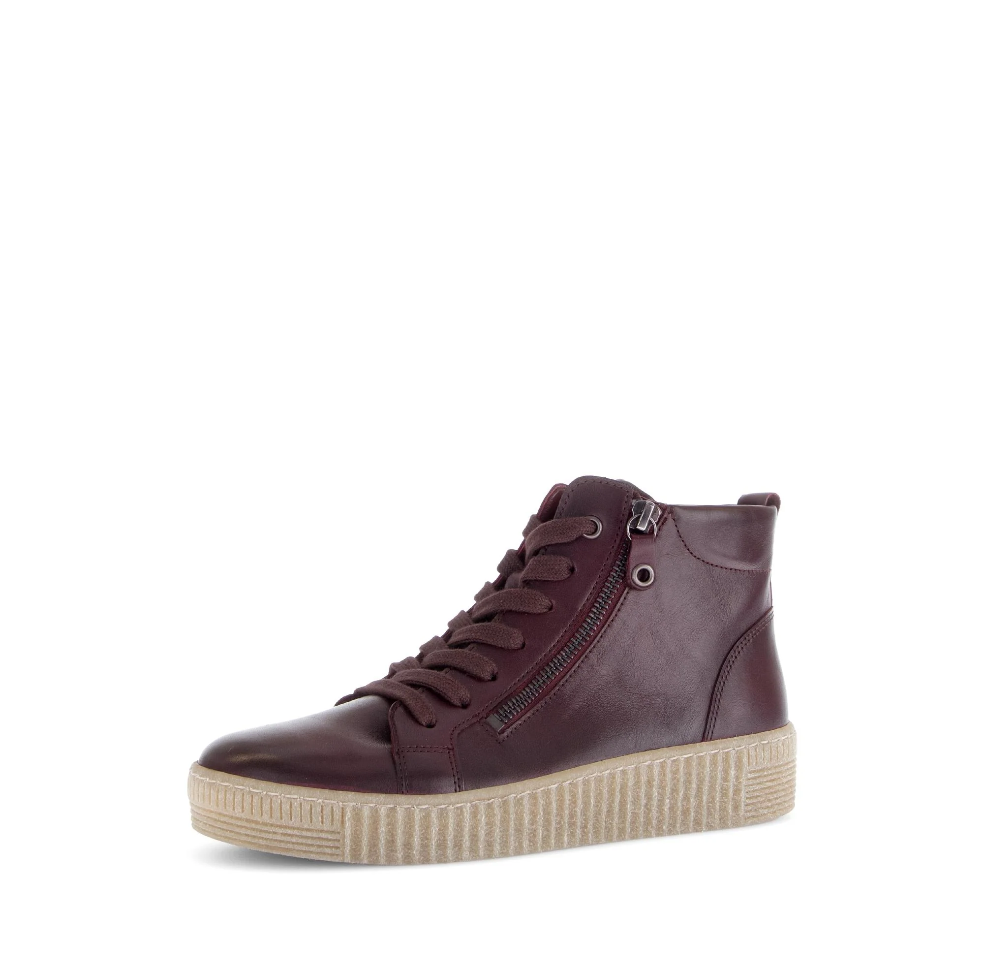 Baskets montantes rouges en cuir lisse - Image 6