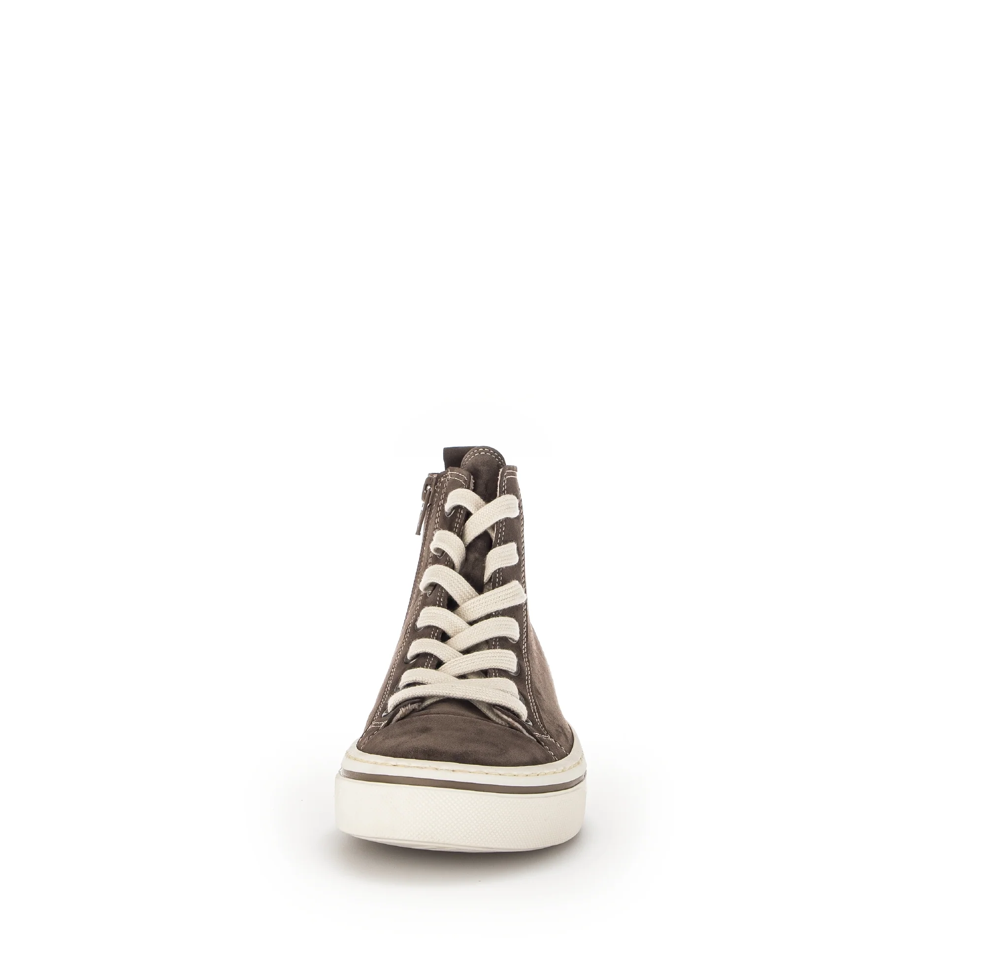 Baskets montantes taupe en velours - Image 5
