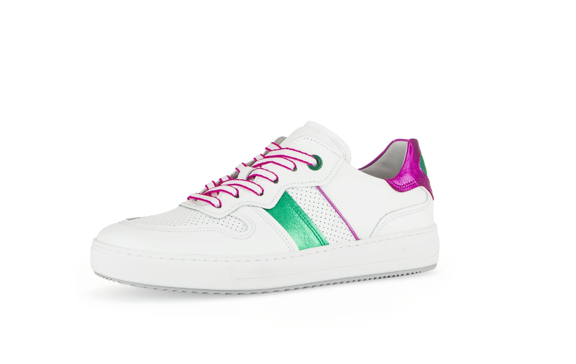 Baskets multicolores en cuir grainé - Image 3