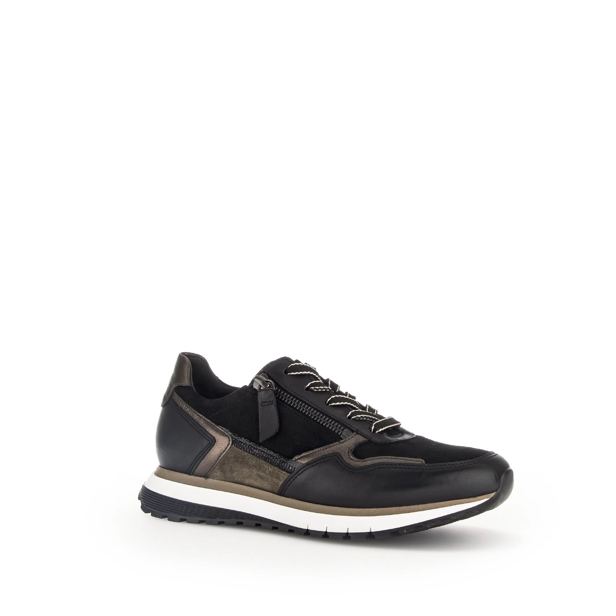 Baskets noires en combinaison cuirs - Image 3