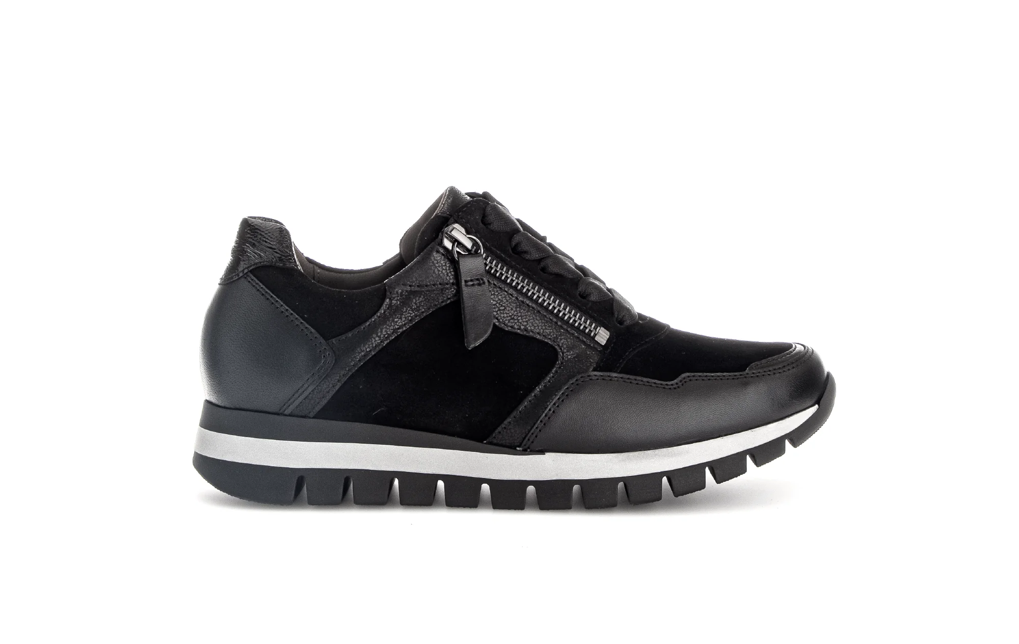 Baskets noires en cuir et nubuck
