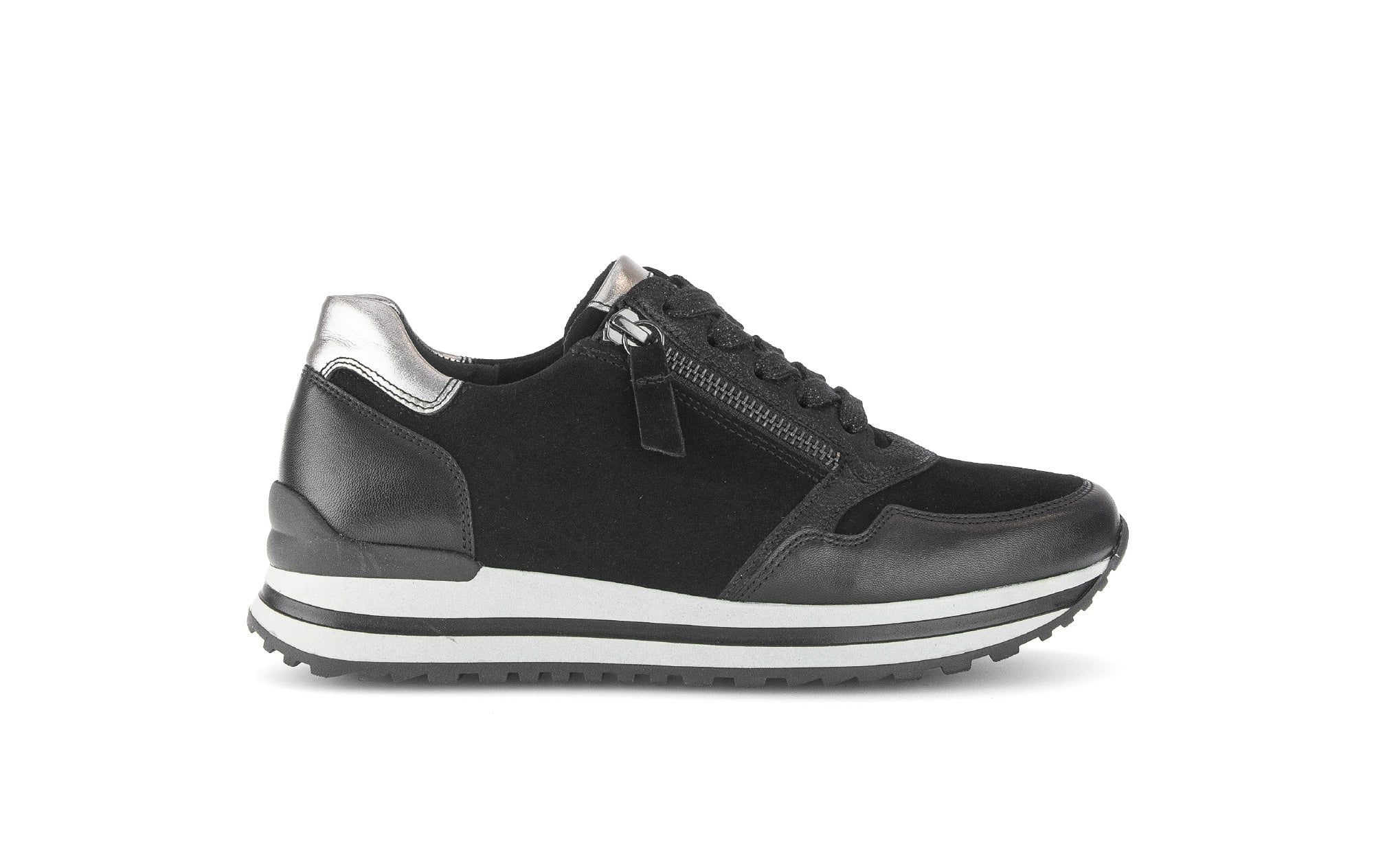 Baskets noires en cuir et nubuck