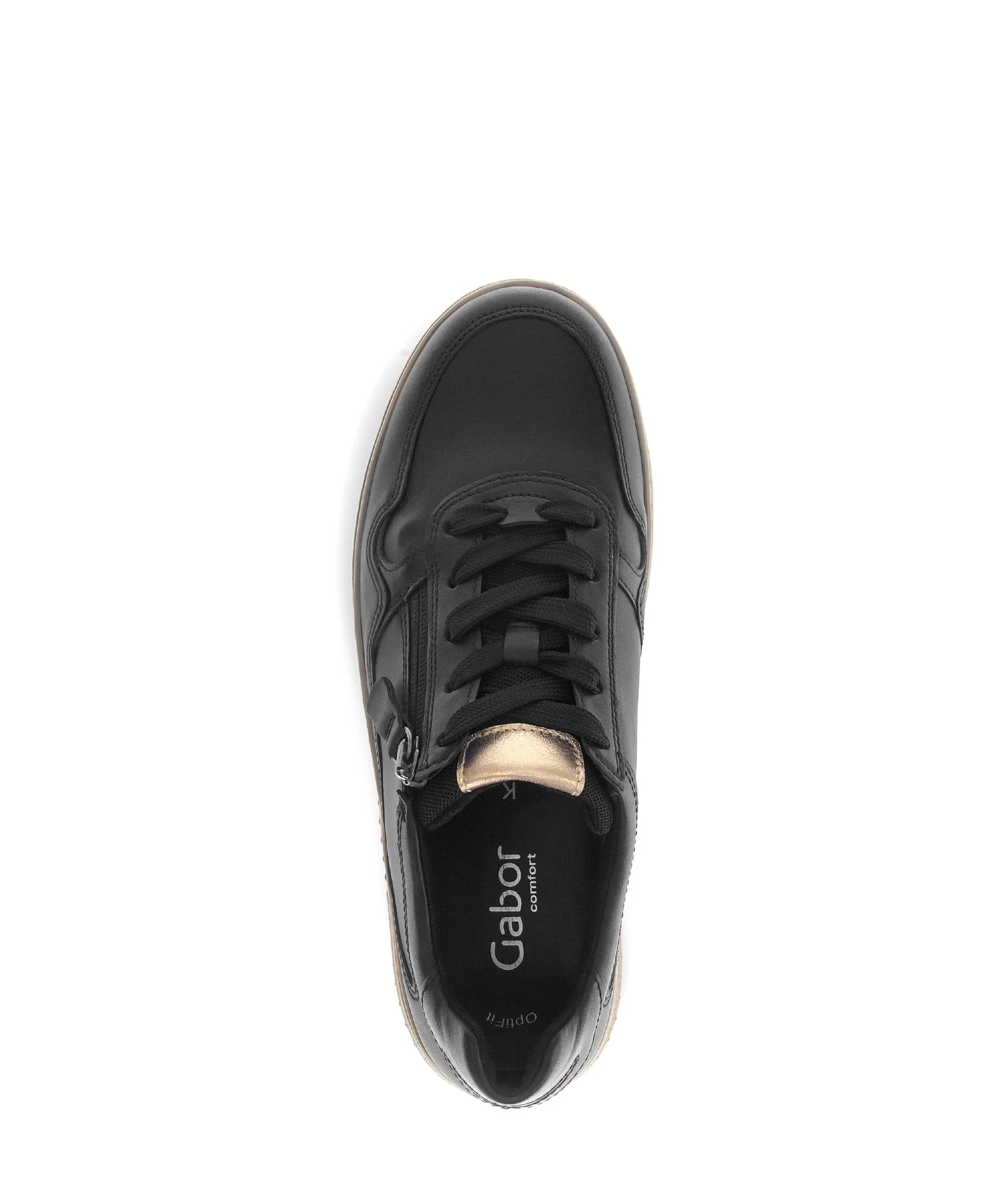 Baskets noires en cuir lisse (adaptées Hallux Valgus) - Image 3
