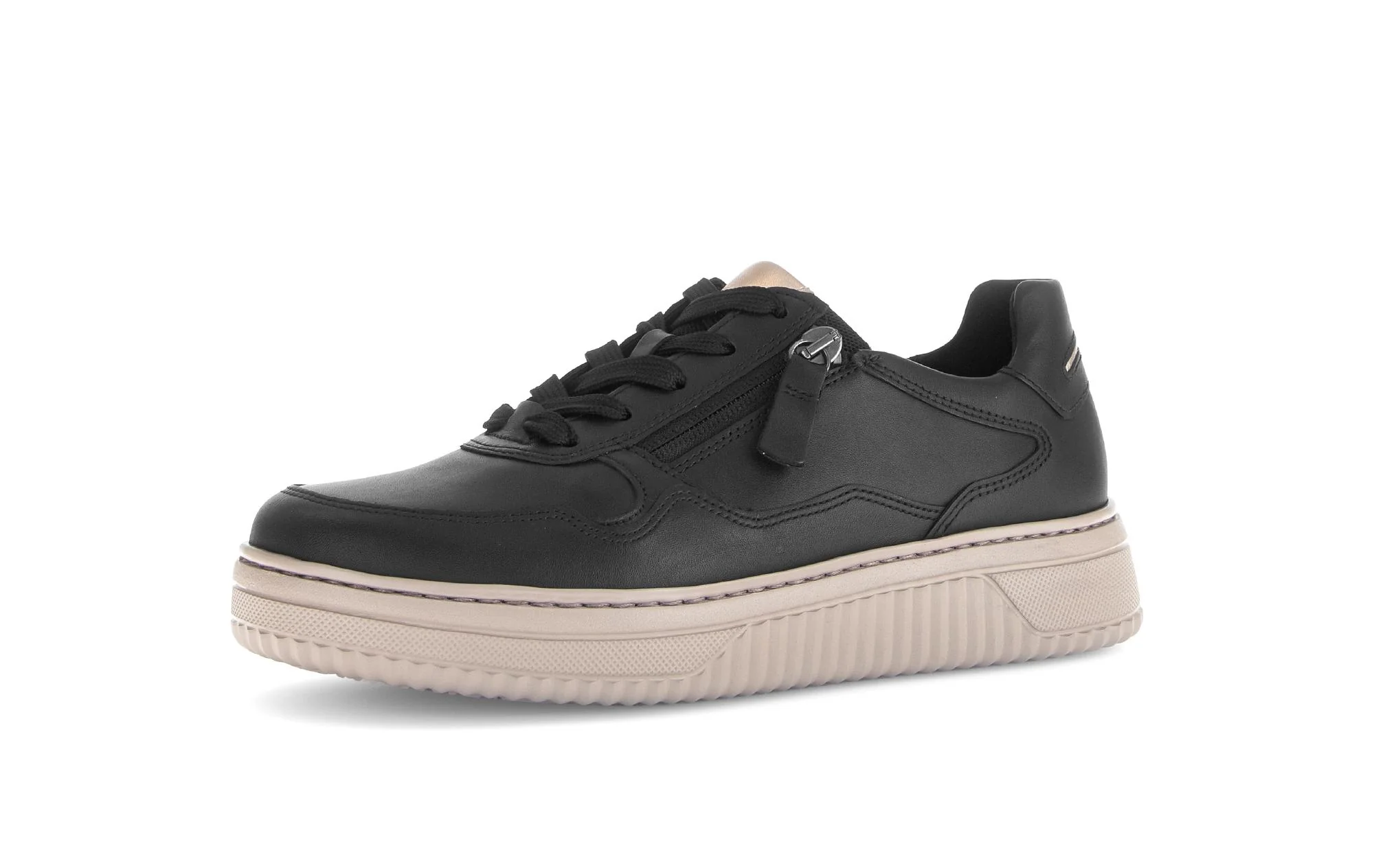 Baskets noires en cuir lisse (adaptées Hallux Valgus) - Image 6
