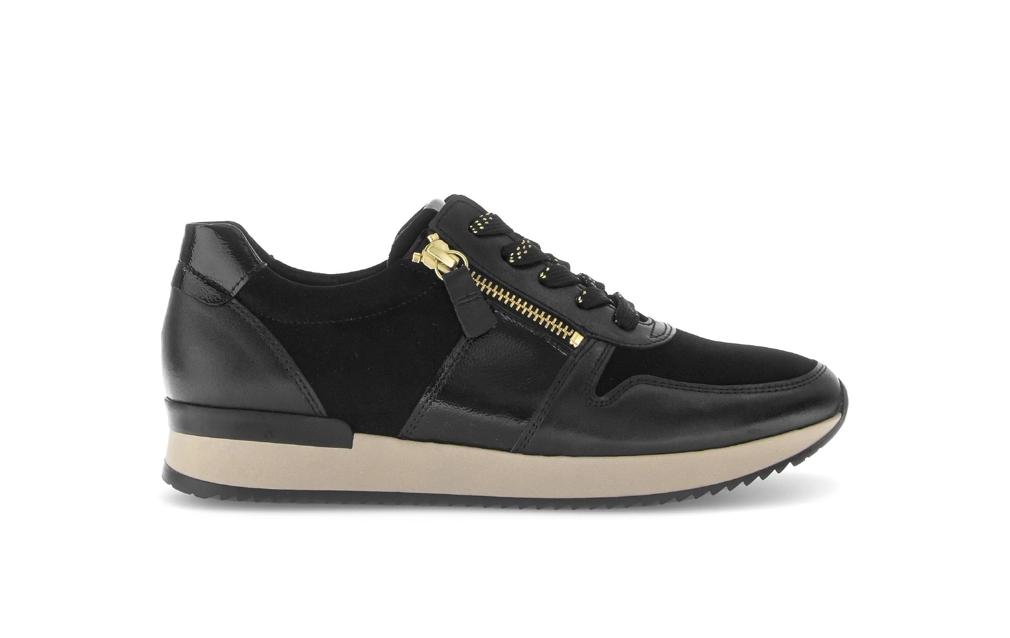 Baskets noires en cuir et nubuck