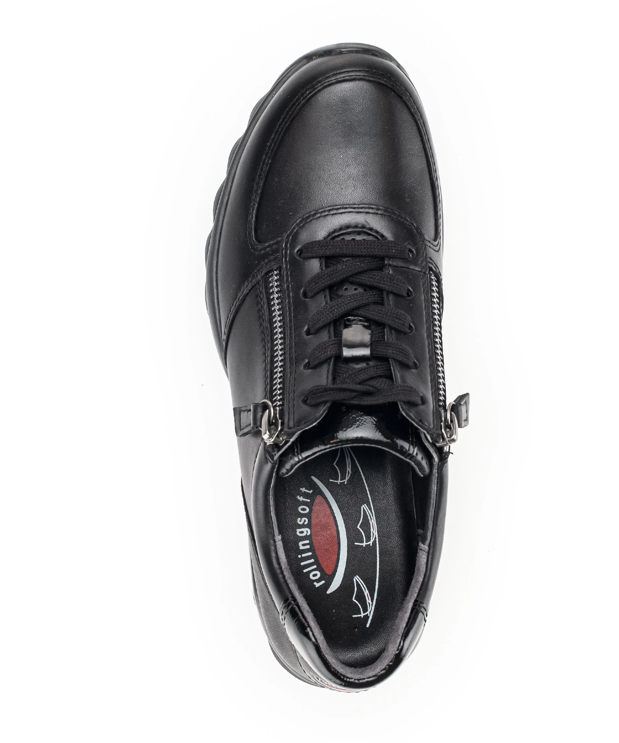 Baskets noires en cuir lisse - Image 3