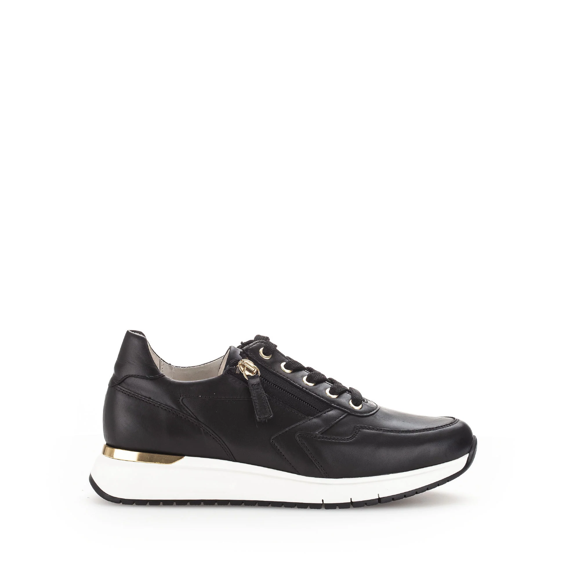 Baskets noires en cuir lisse