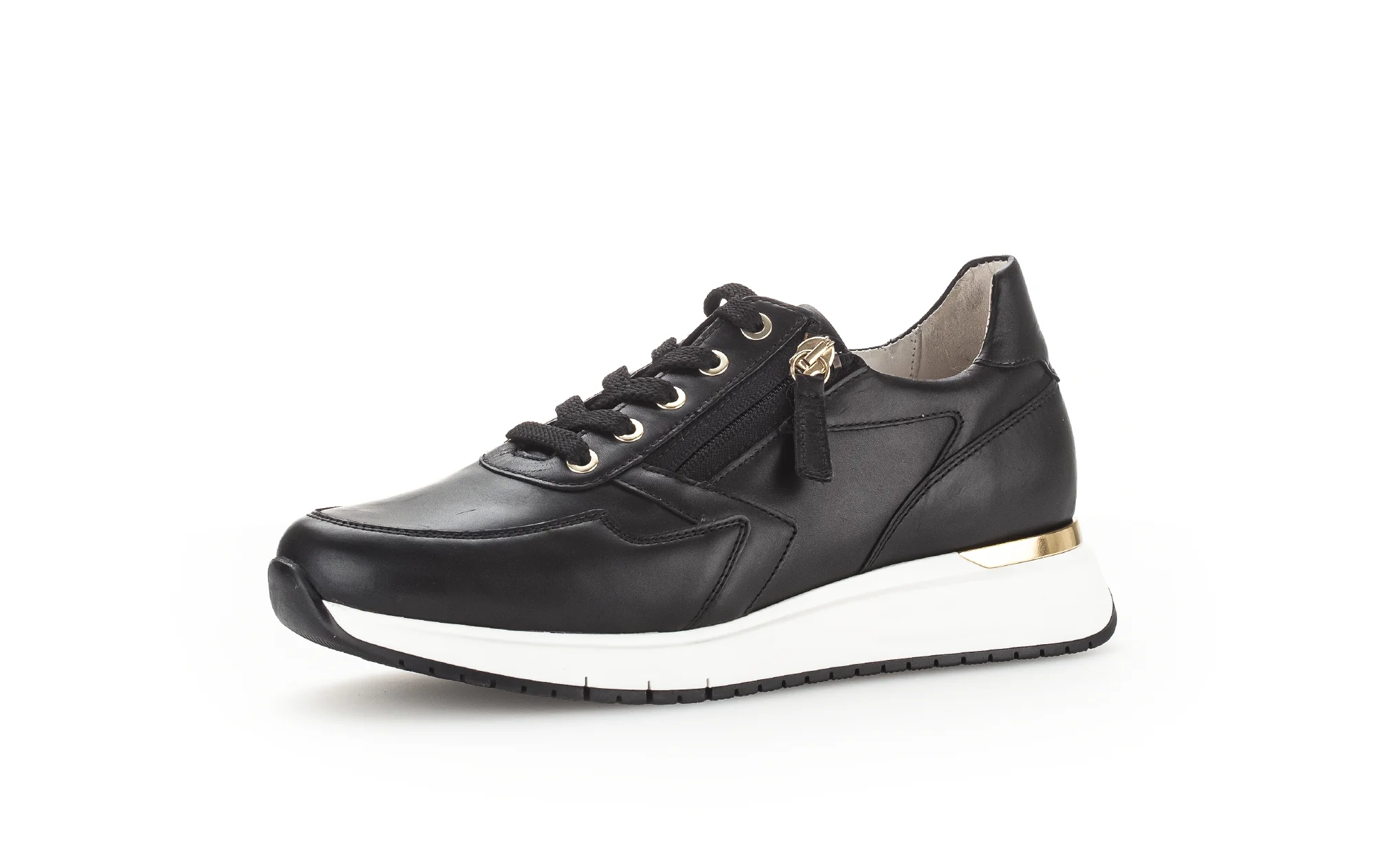 Baskets noires en cuir lisse - Image 3
