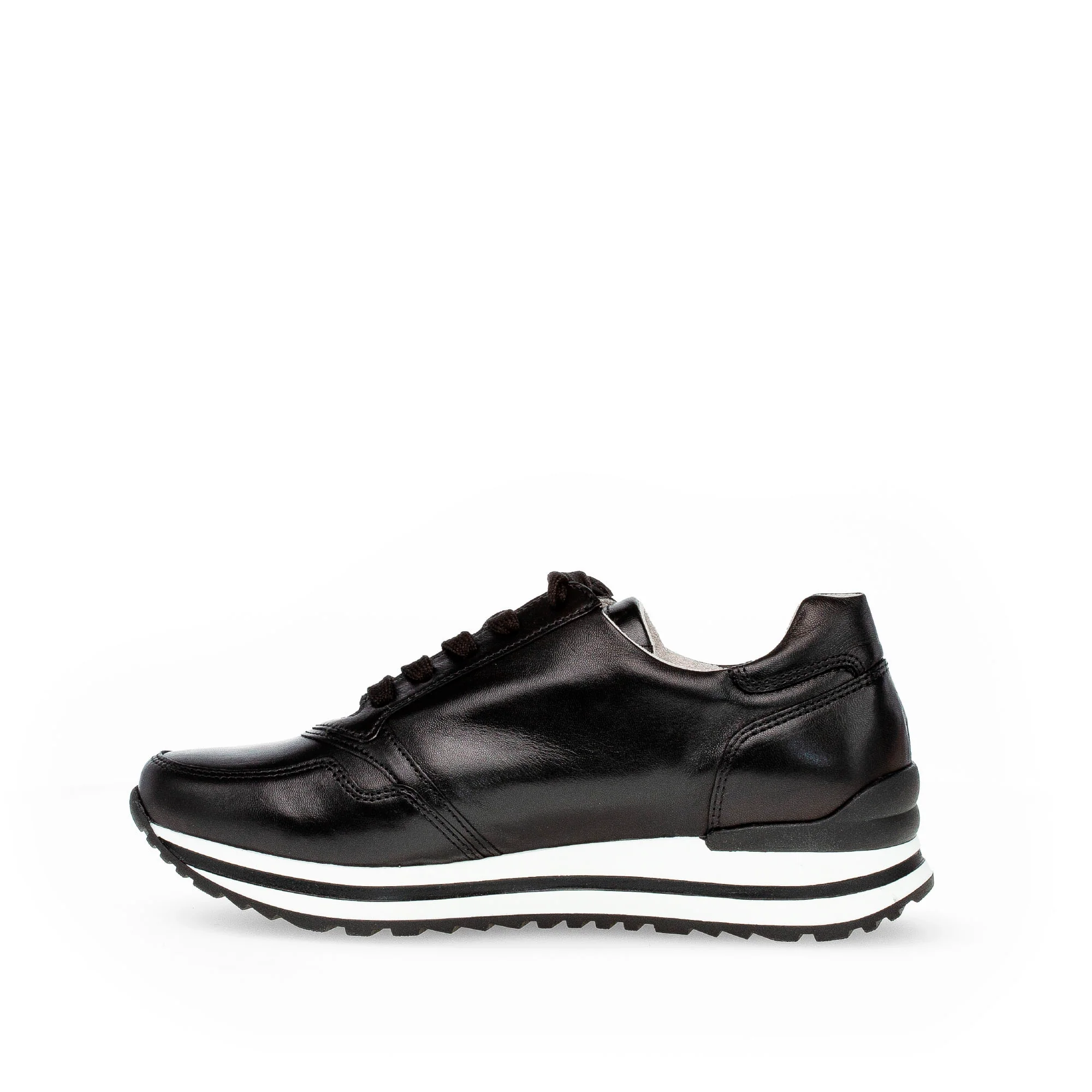 Baskets noires en cuir lisse - Image 2