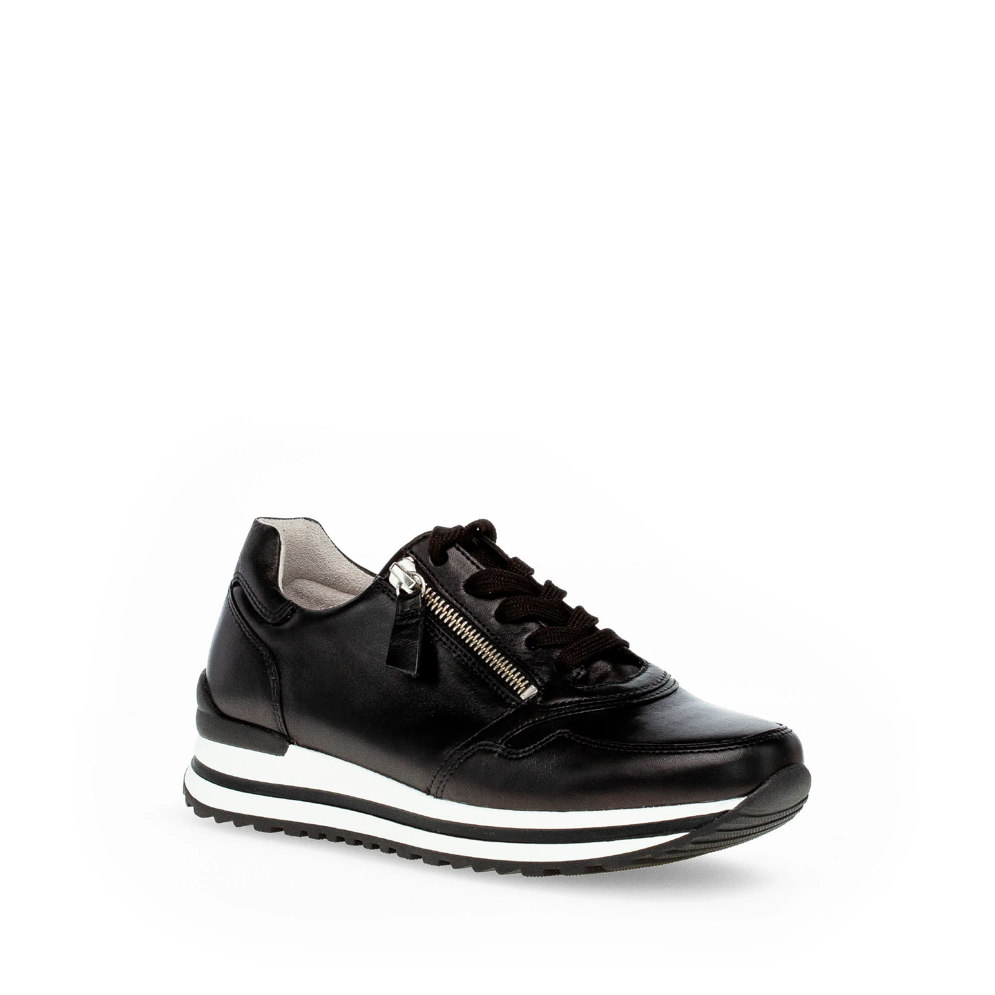 Baskets noires en cuir lisse - Image 3