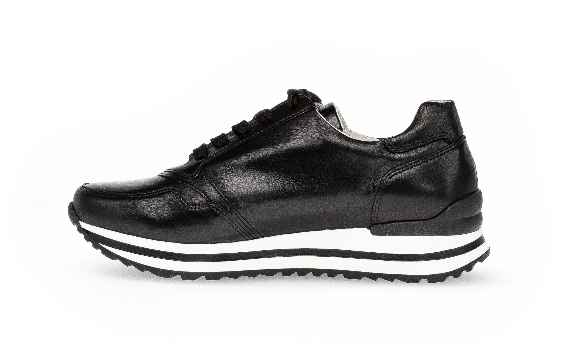 Baskets noires en cuir lisse - Image 2