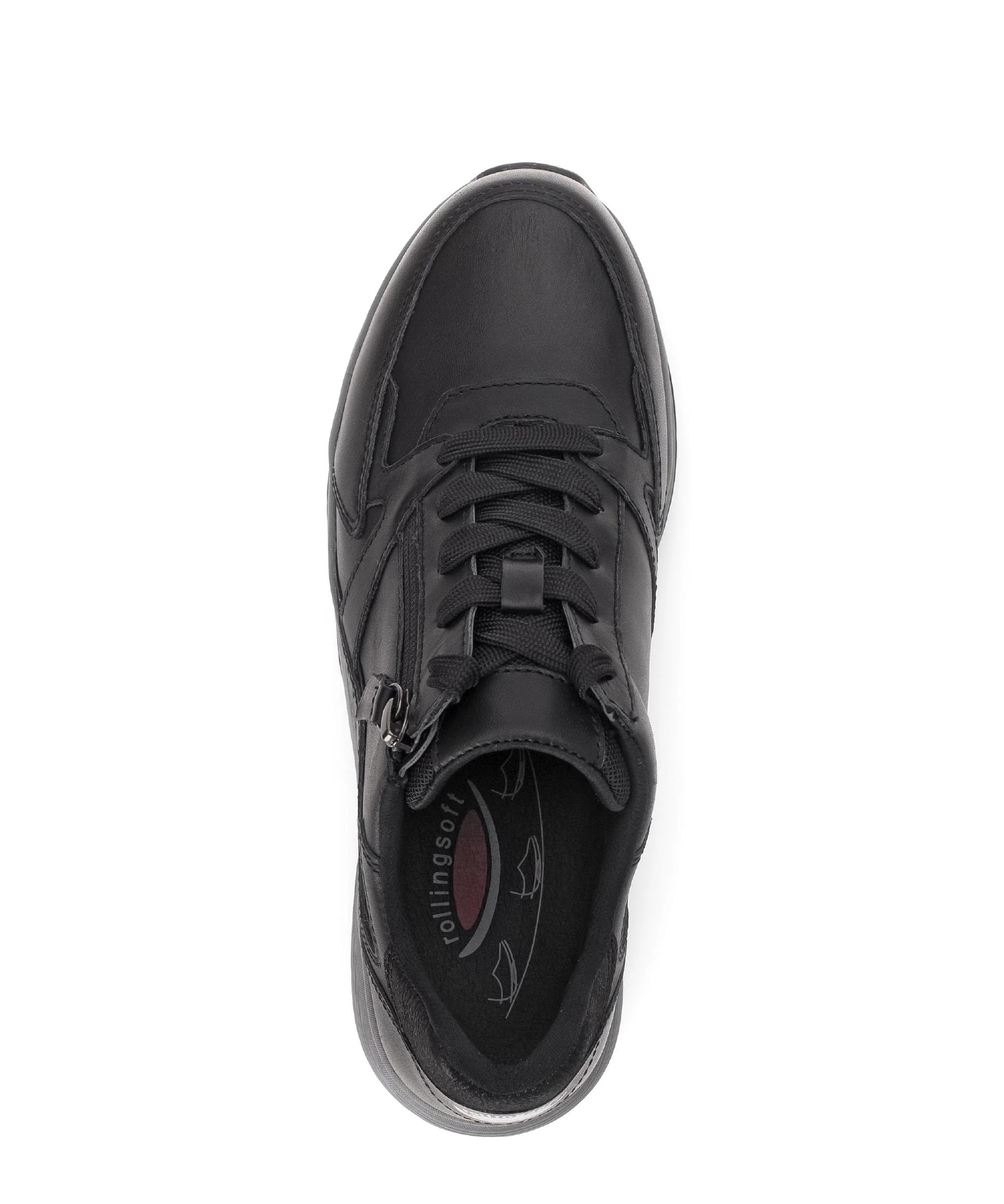 Baskets noires en cuir lisse - Image 3