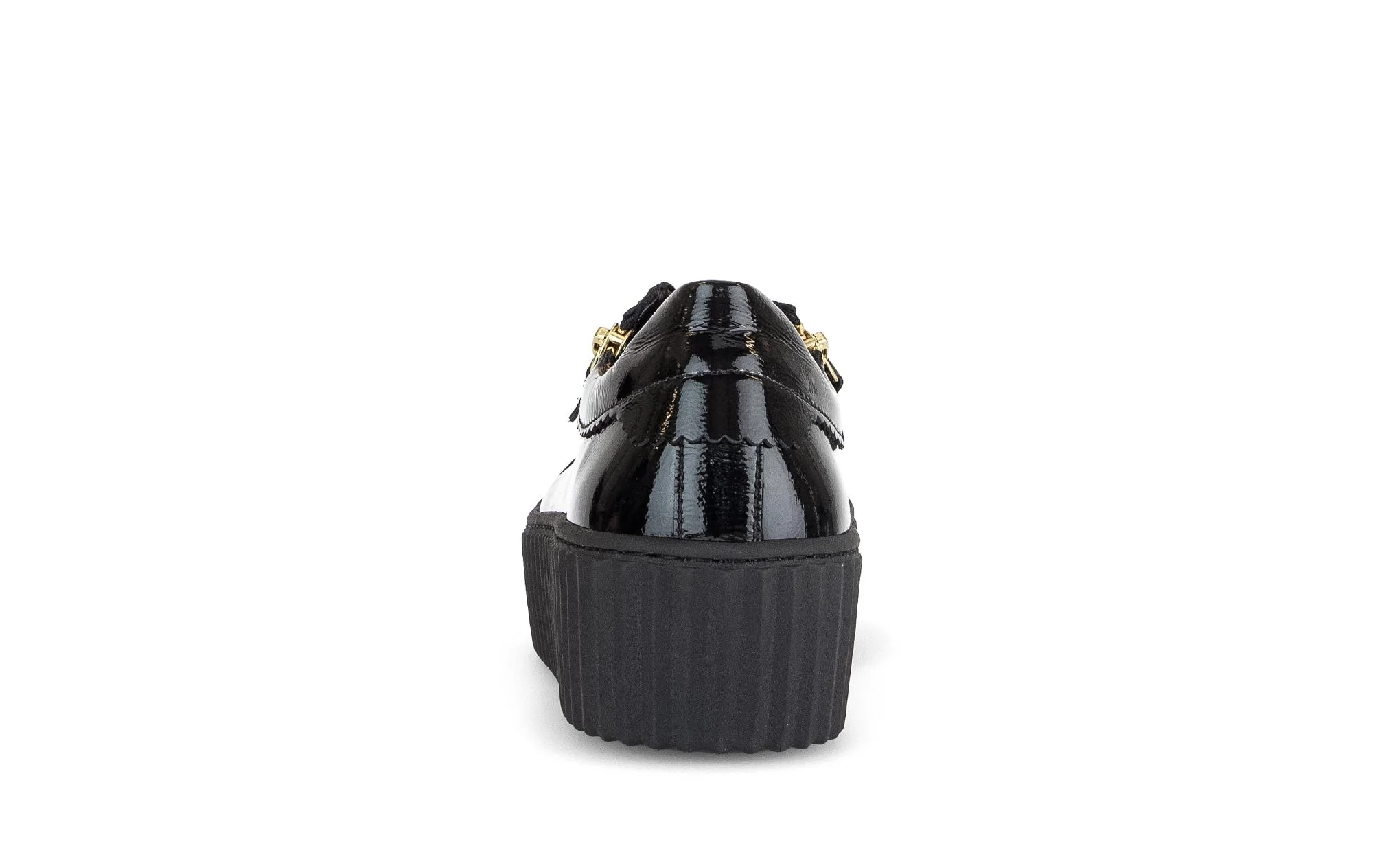 Baskets noires en cuir vernis avec un bijou fantaisie abeille - Image 4