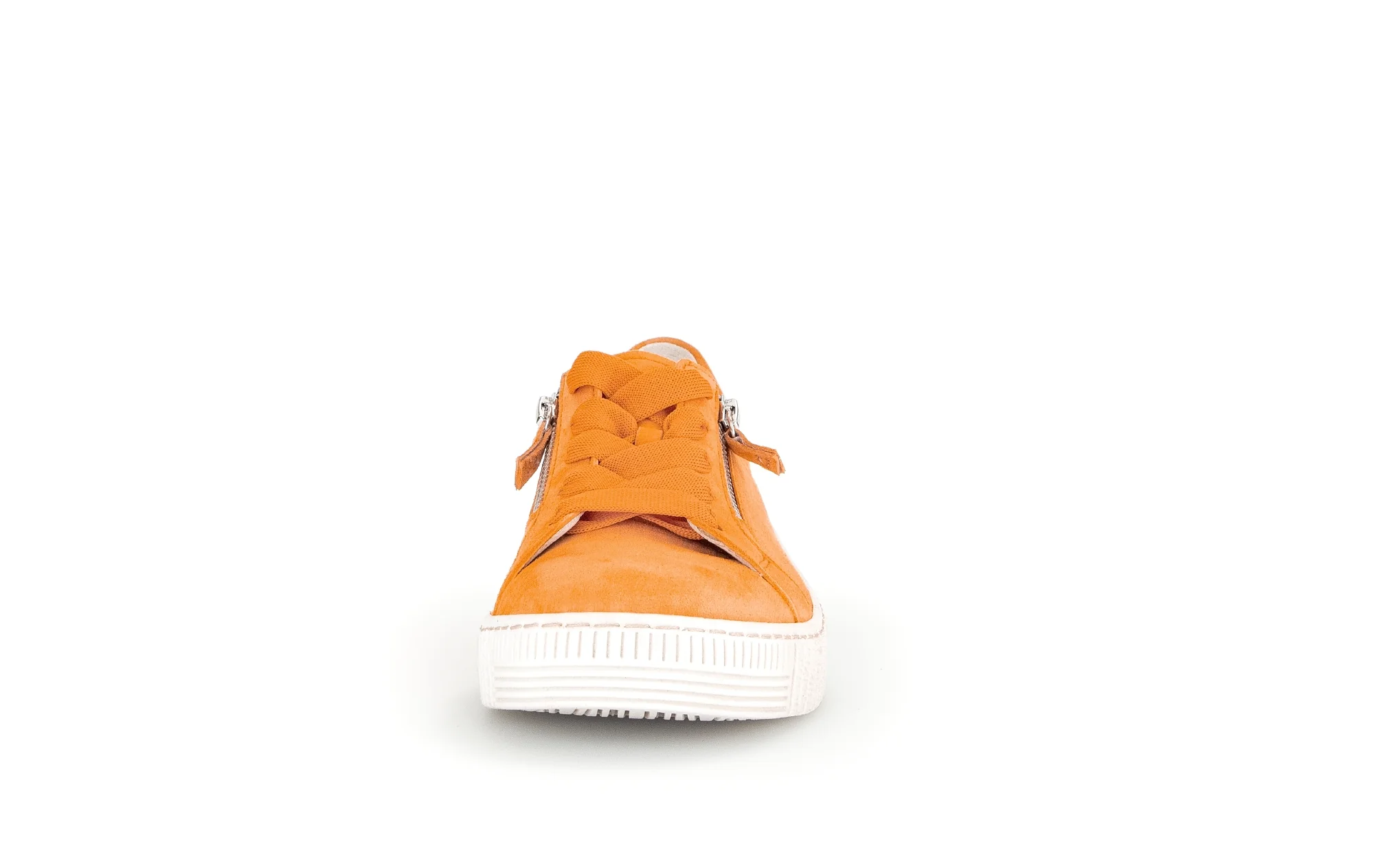 Baskets orange en cuir velours - Image 4
