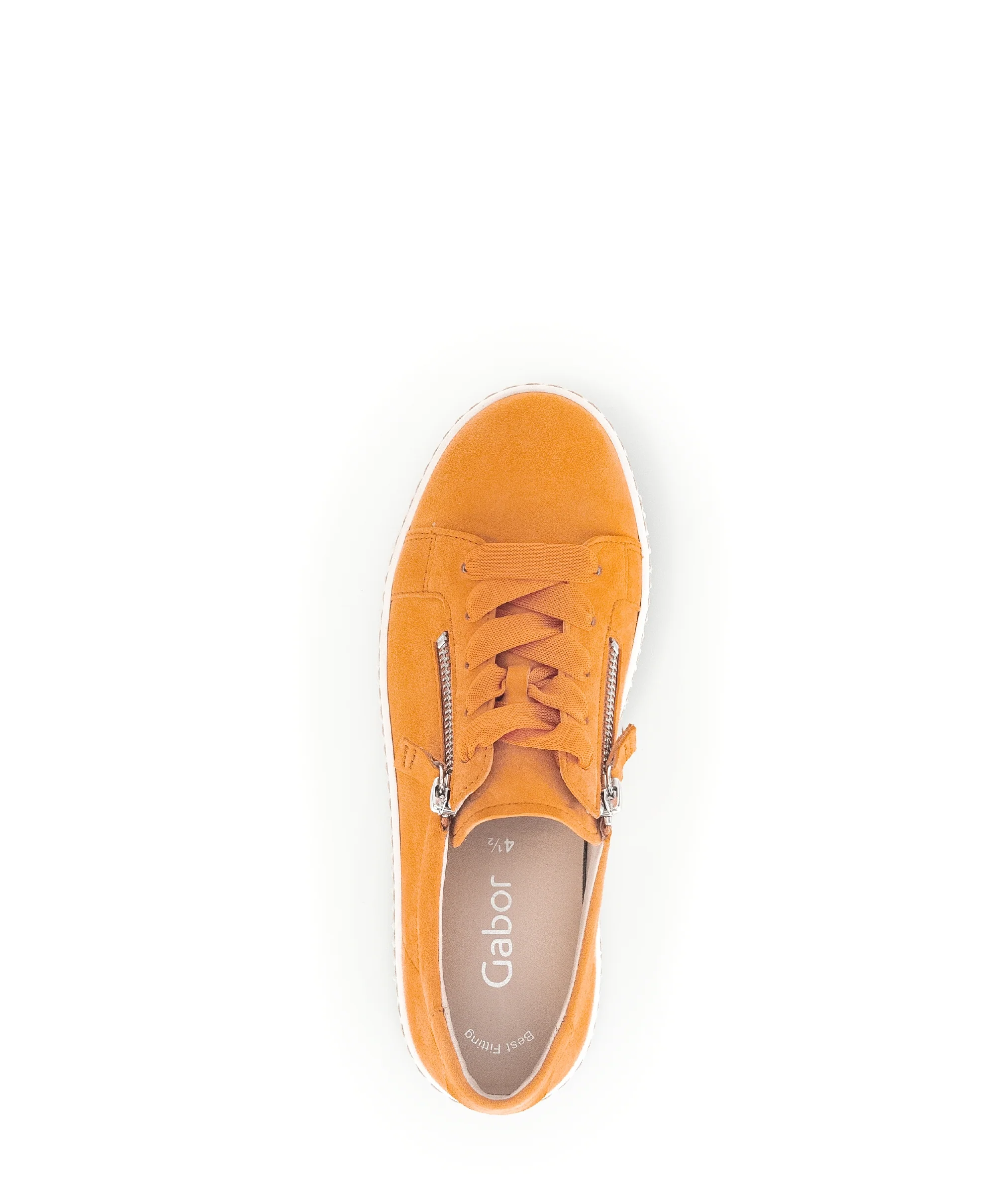 Baskets orange en cuir velours - Image 5