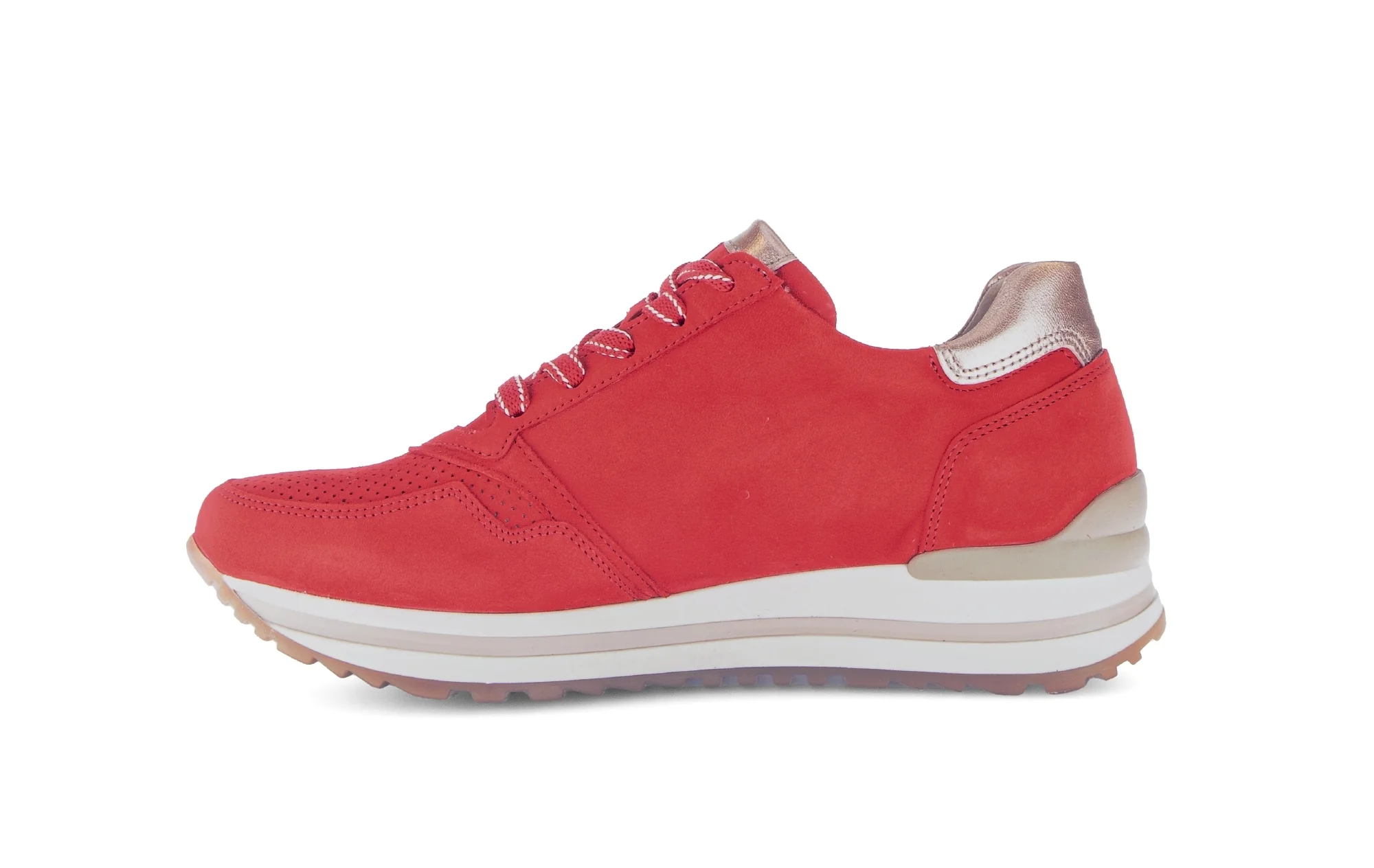 Baskets rouges en cuir velours - Image 2