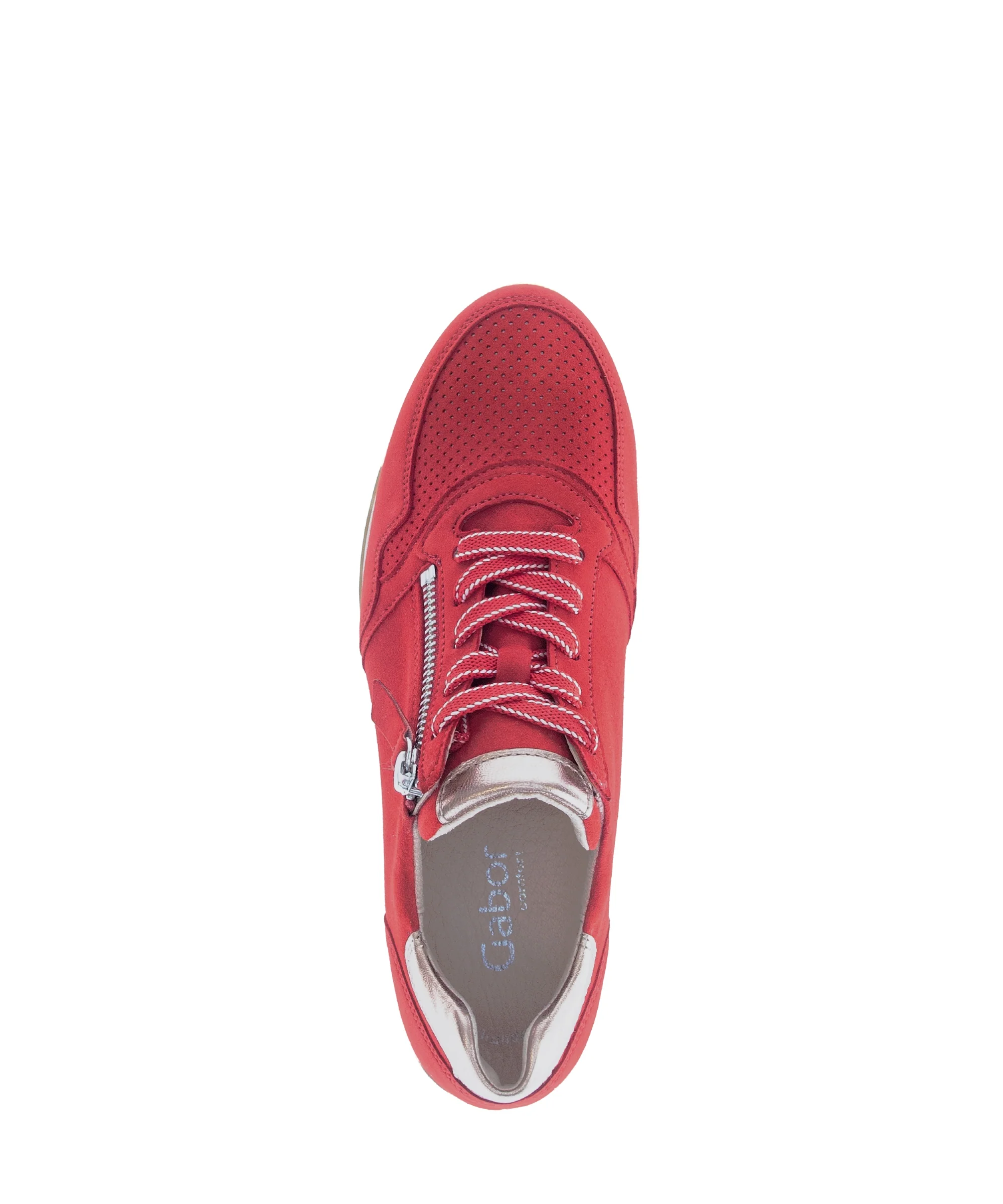 Baskets rouges en cuir velours - Image 3