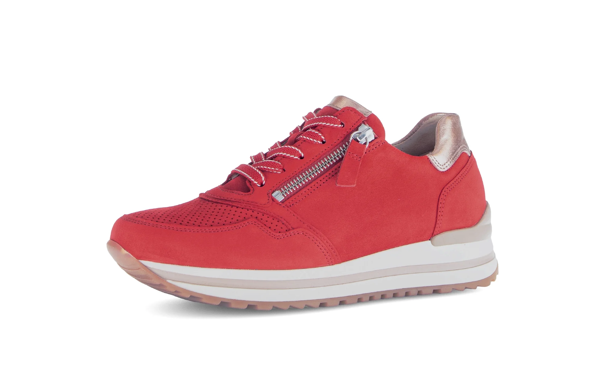 Baskets rouges en cuir velours - Image 6
