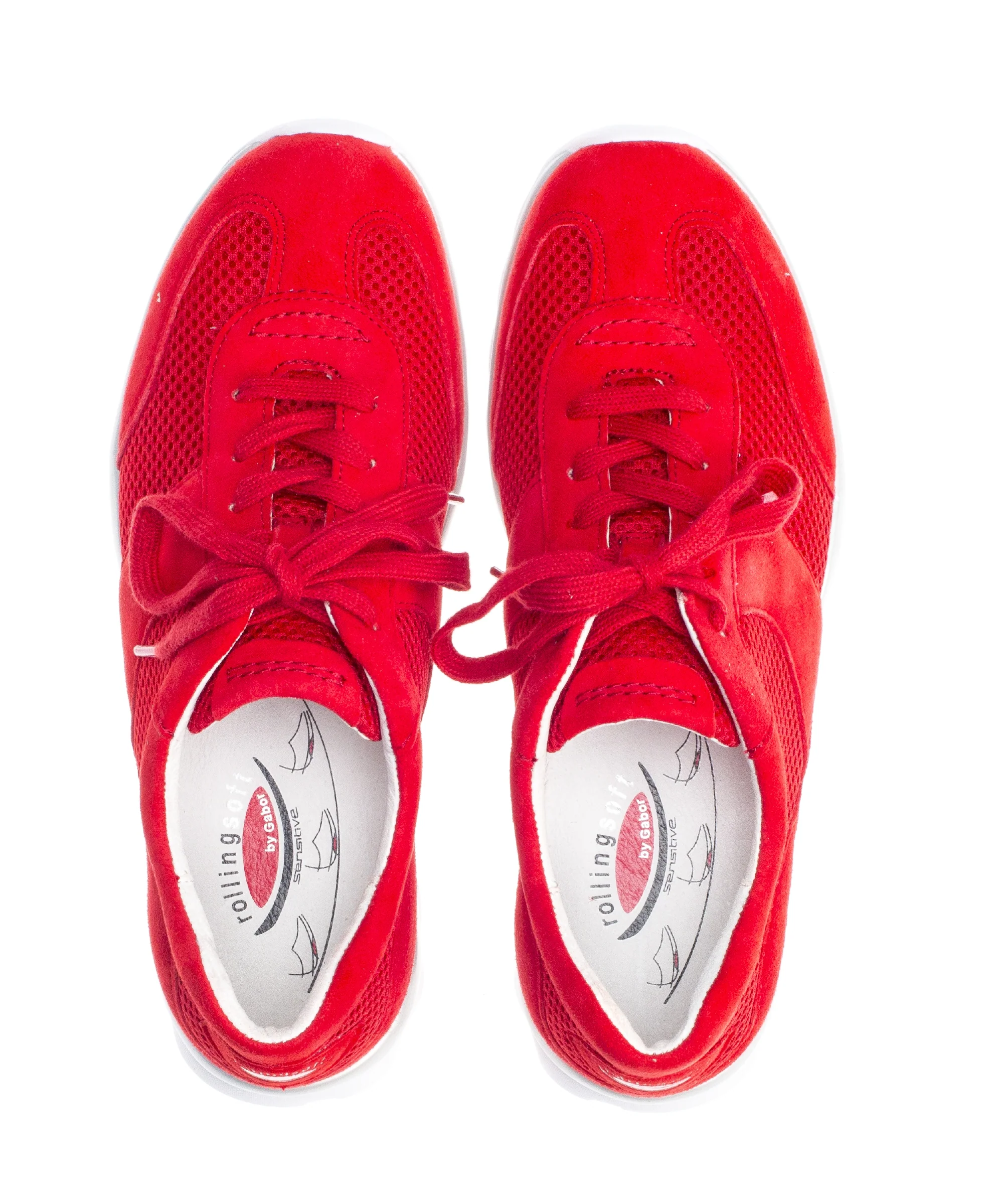Baskets Rolling Soft rouges en Textile et Nubuck - Image 3
