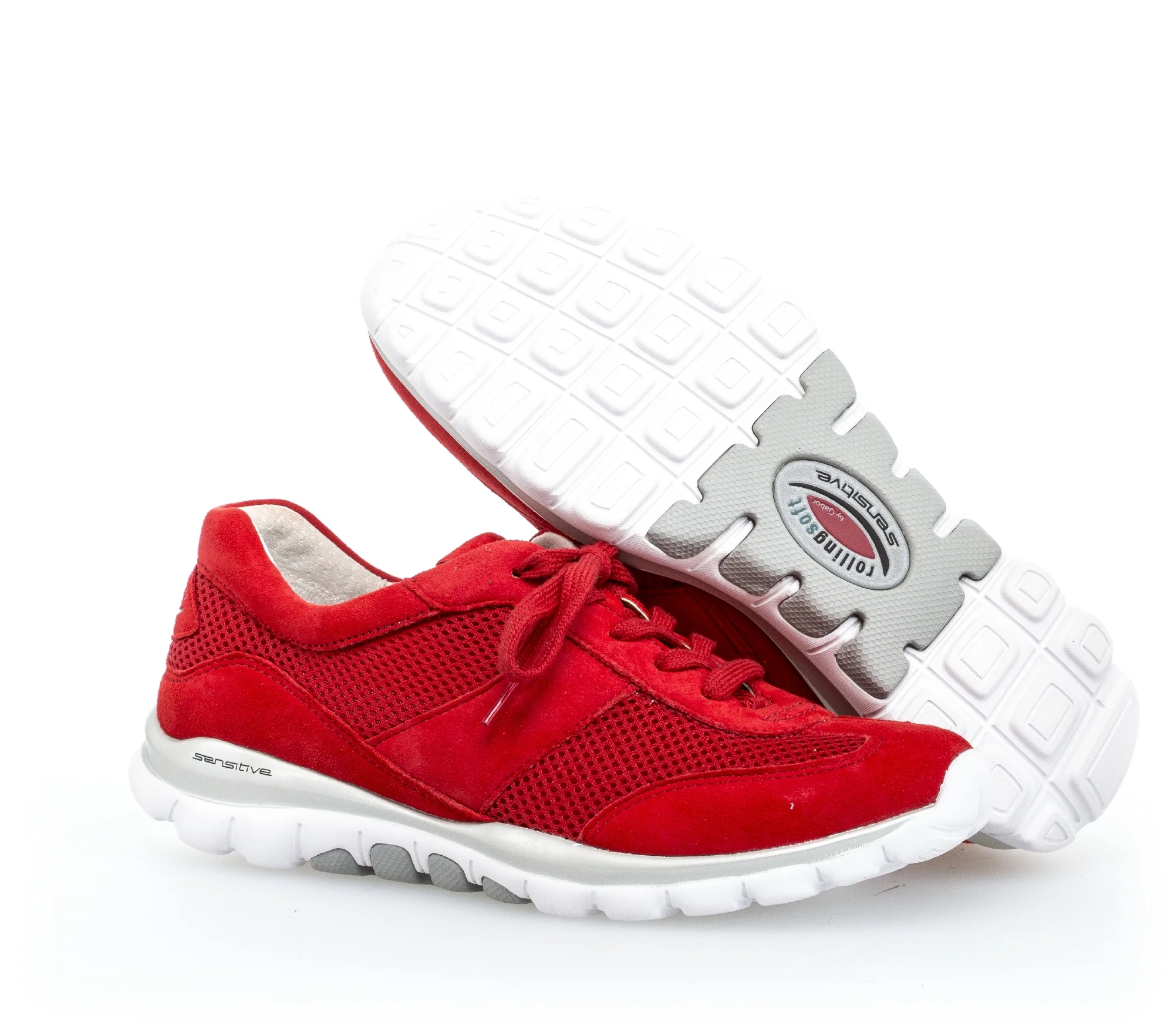 Baskets Rolling Soft rouges en Textile et Nubuck - Image 4