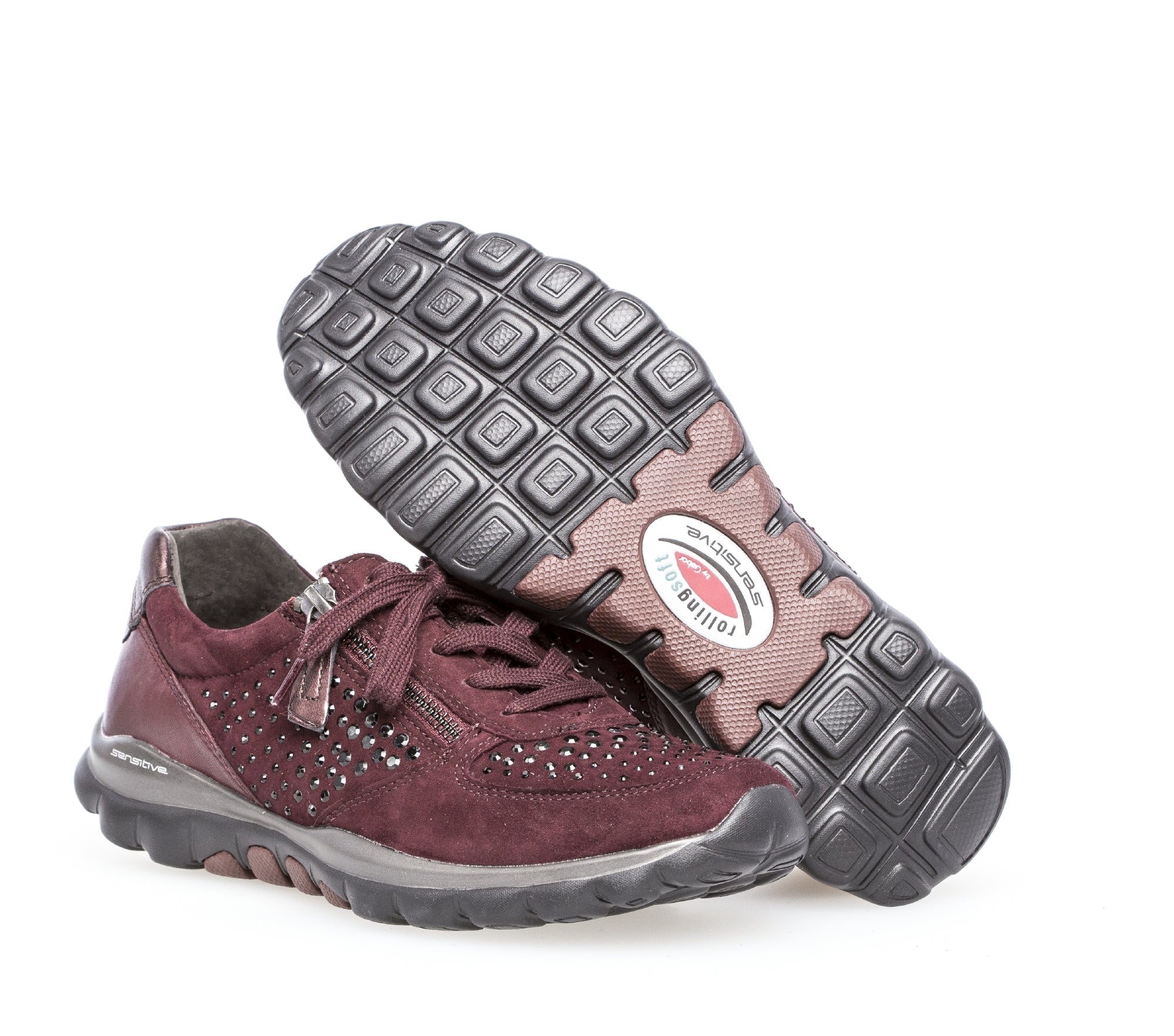 Baskets rouges en velours - Image 5