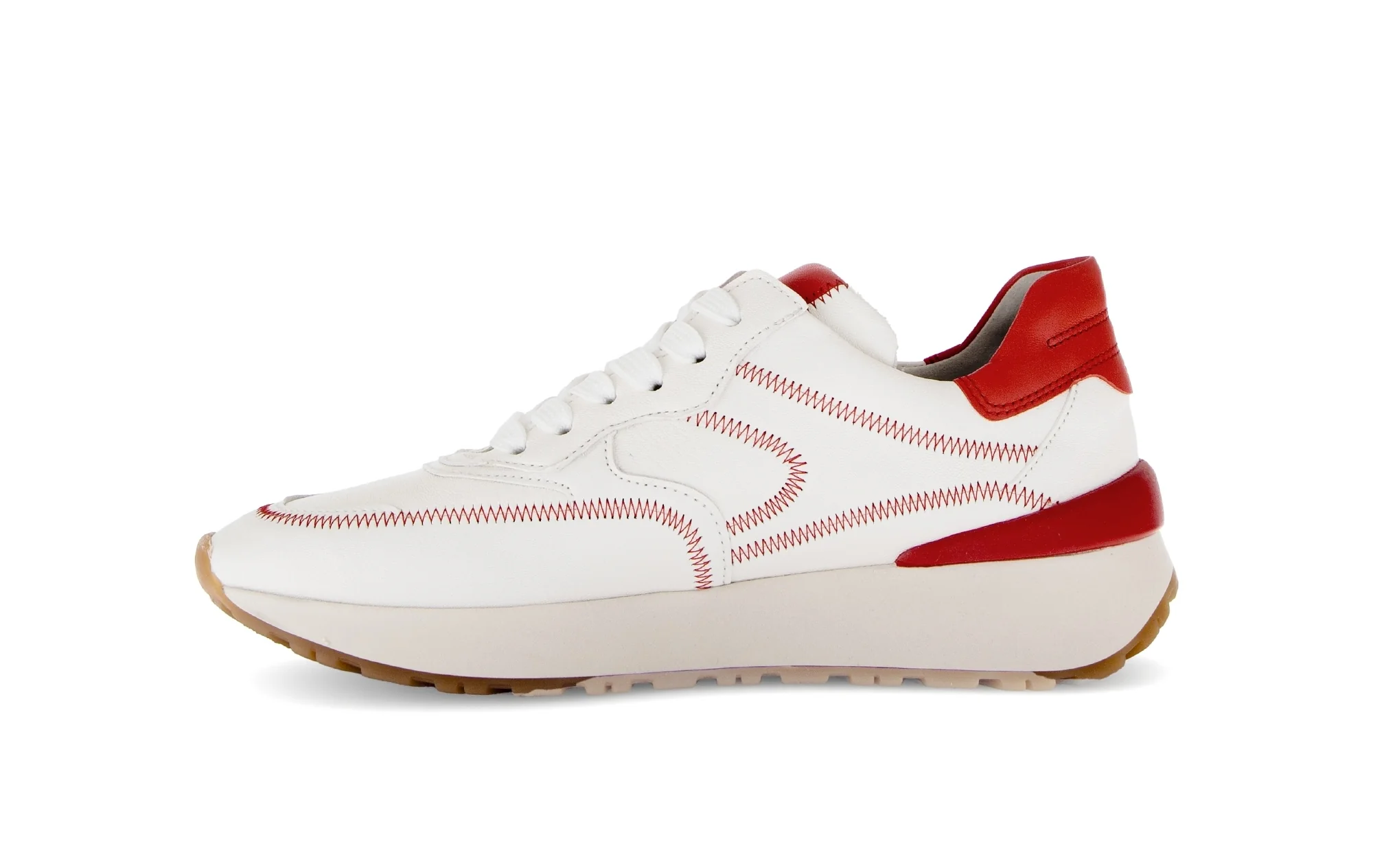 Baskets rouges et blanches en cuir lisse - Image 2