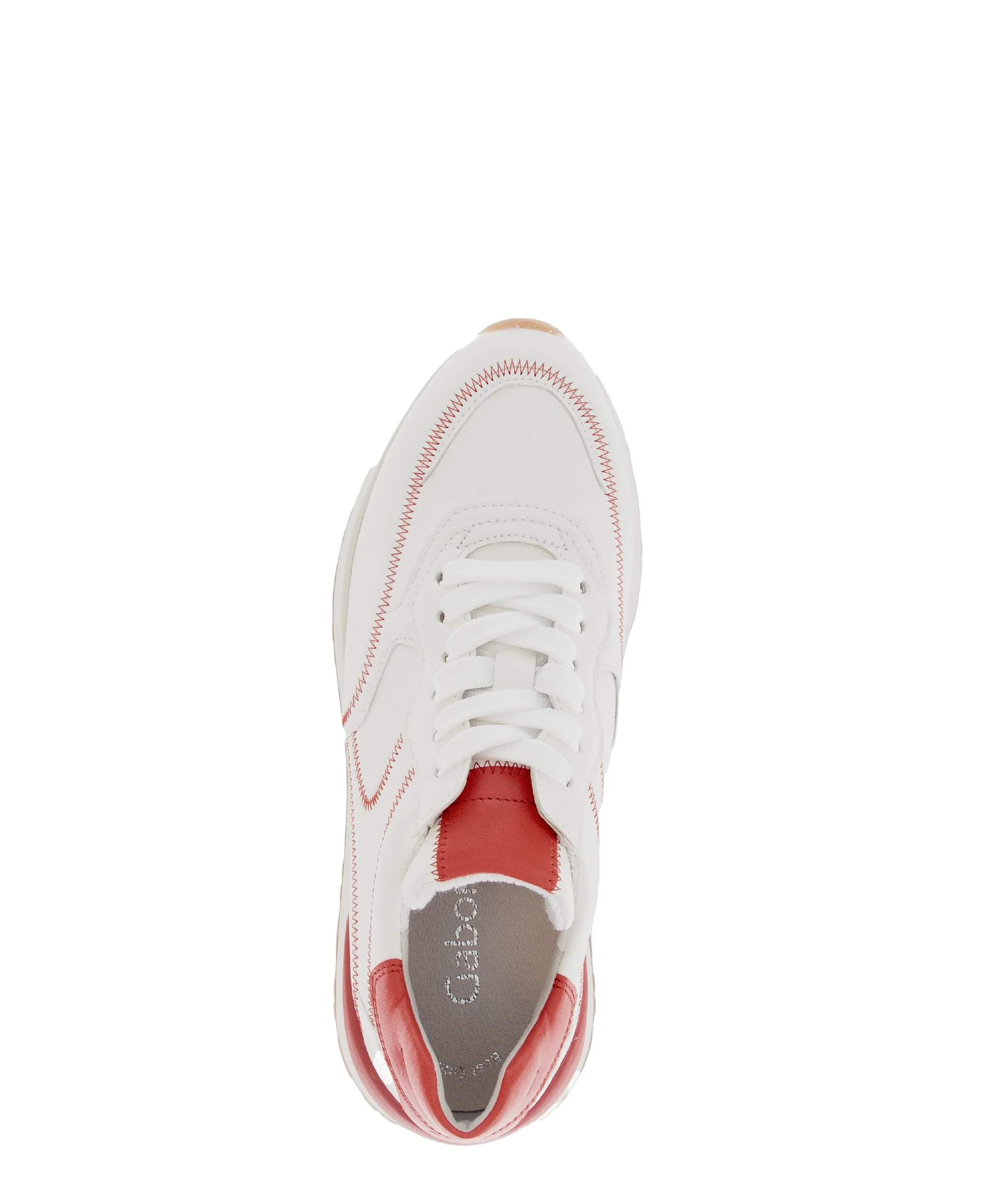 Baskets rouges et blanches en cuir lisse - Image 3
