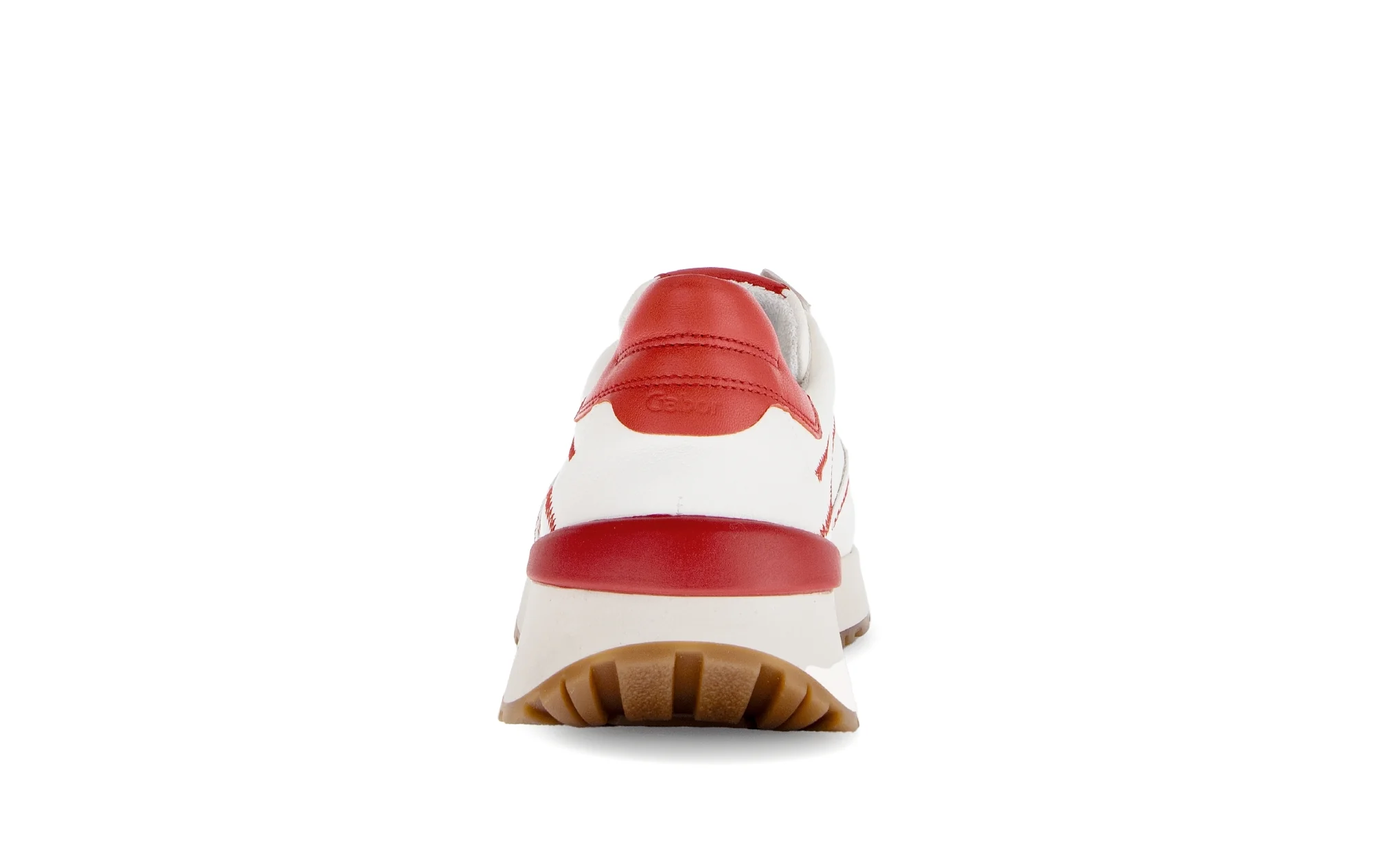 Baskets rouges et blanches en cuir lisse - Image 4