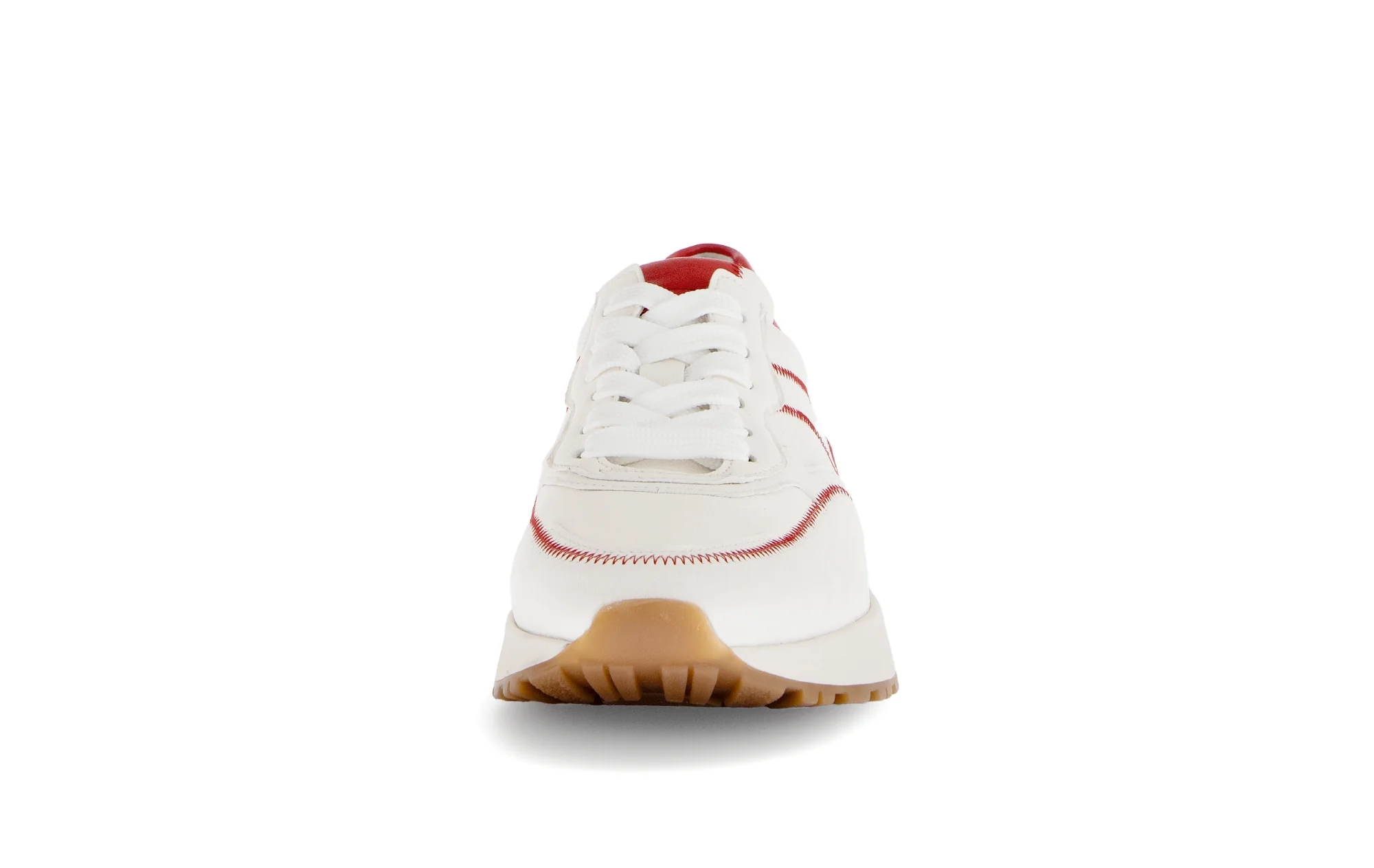 Baskets rouges et blanches en cuir lisse - Image 5