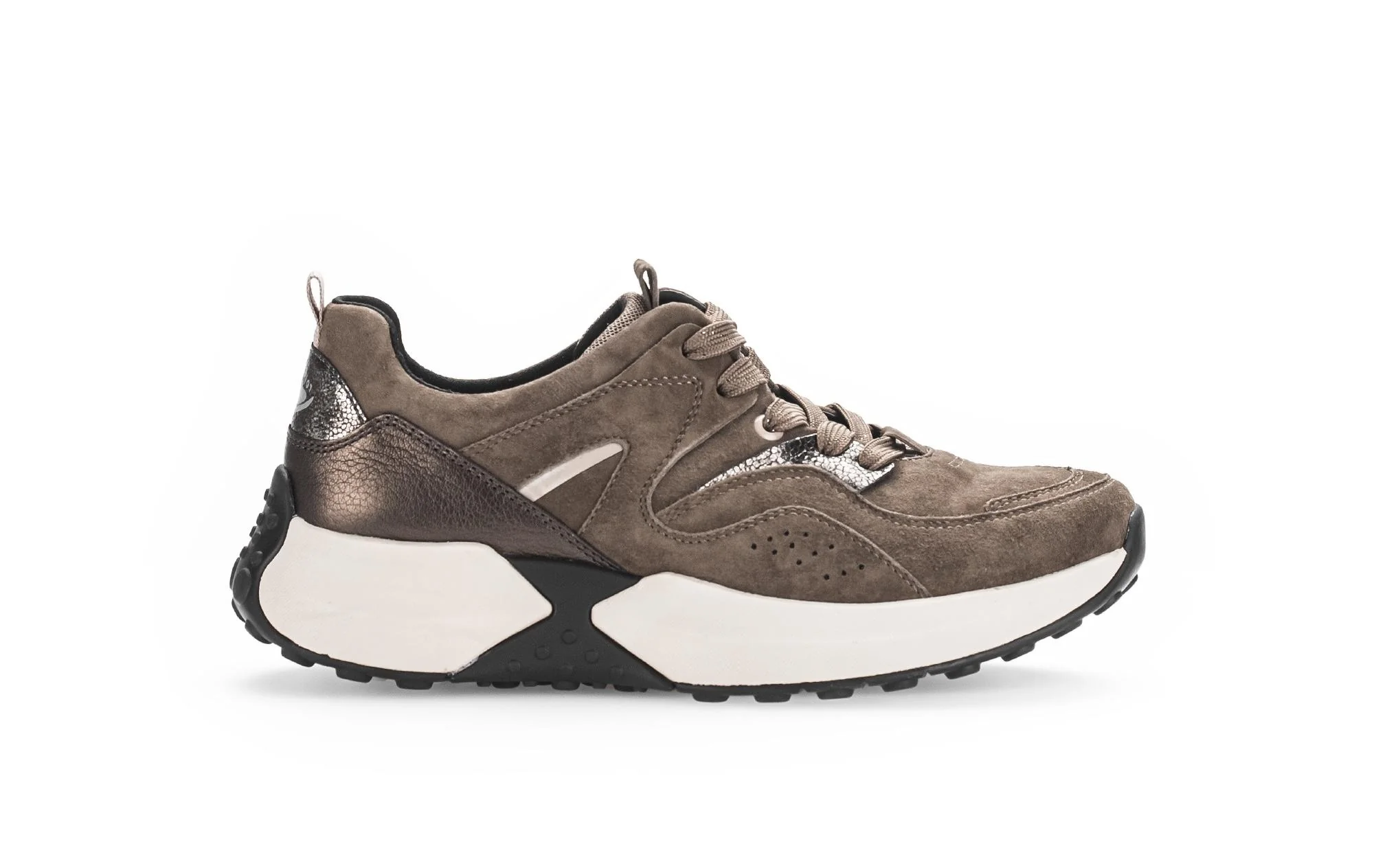 Baskets taupe en cuir