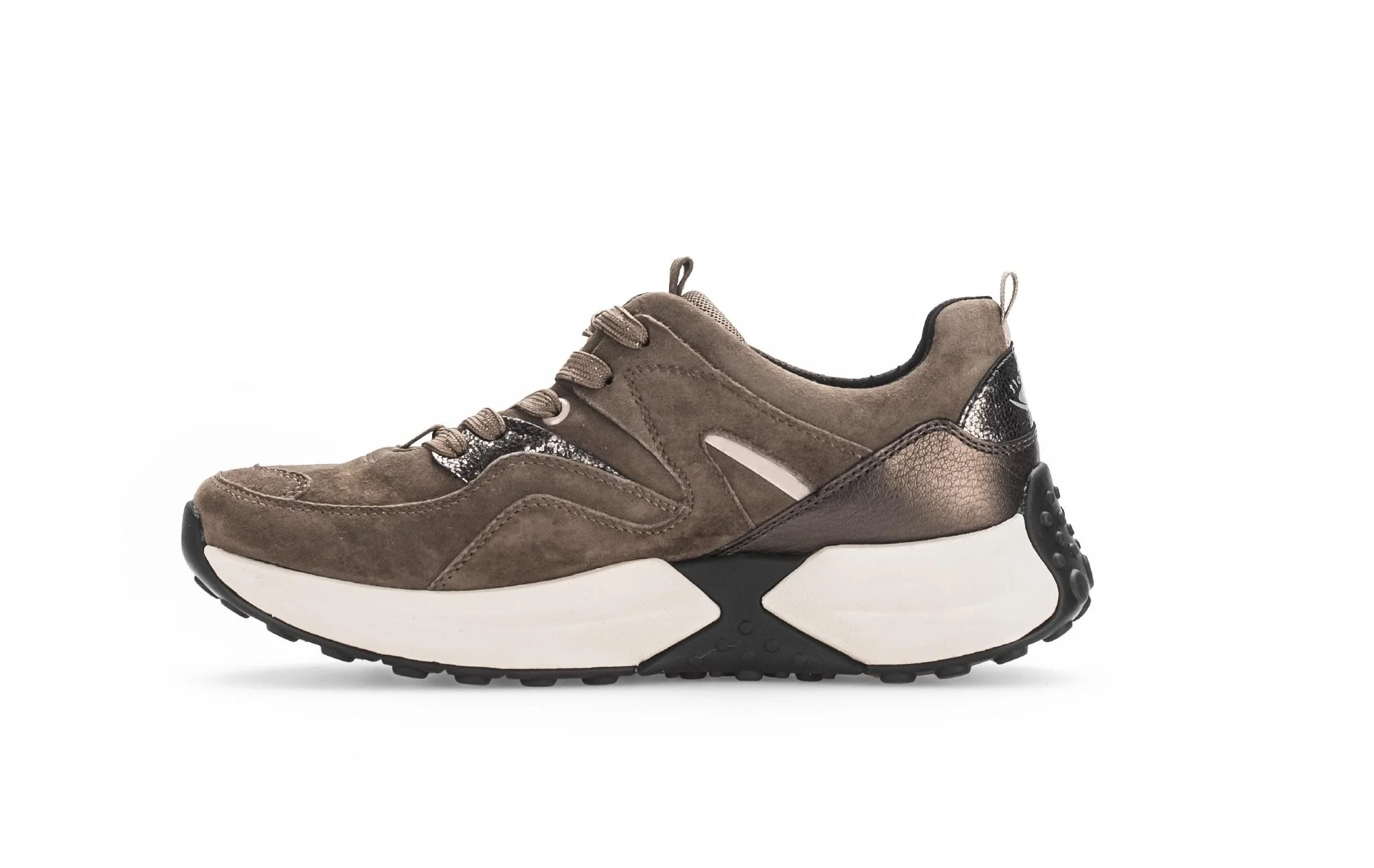 Baskets taupe en cuir - Image 2