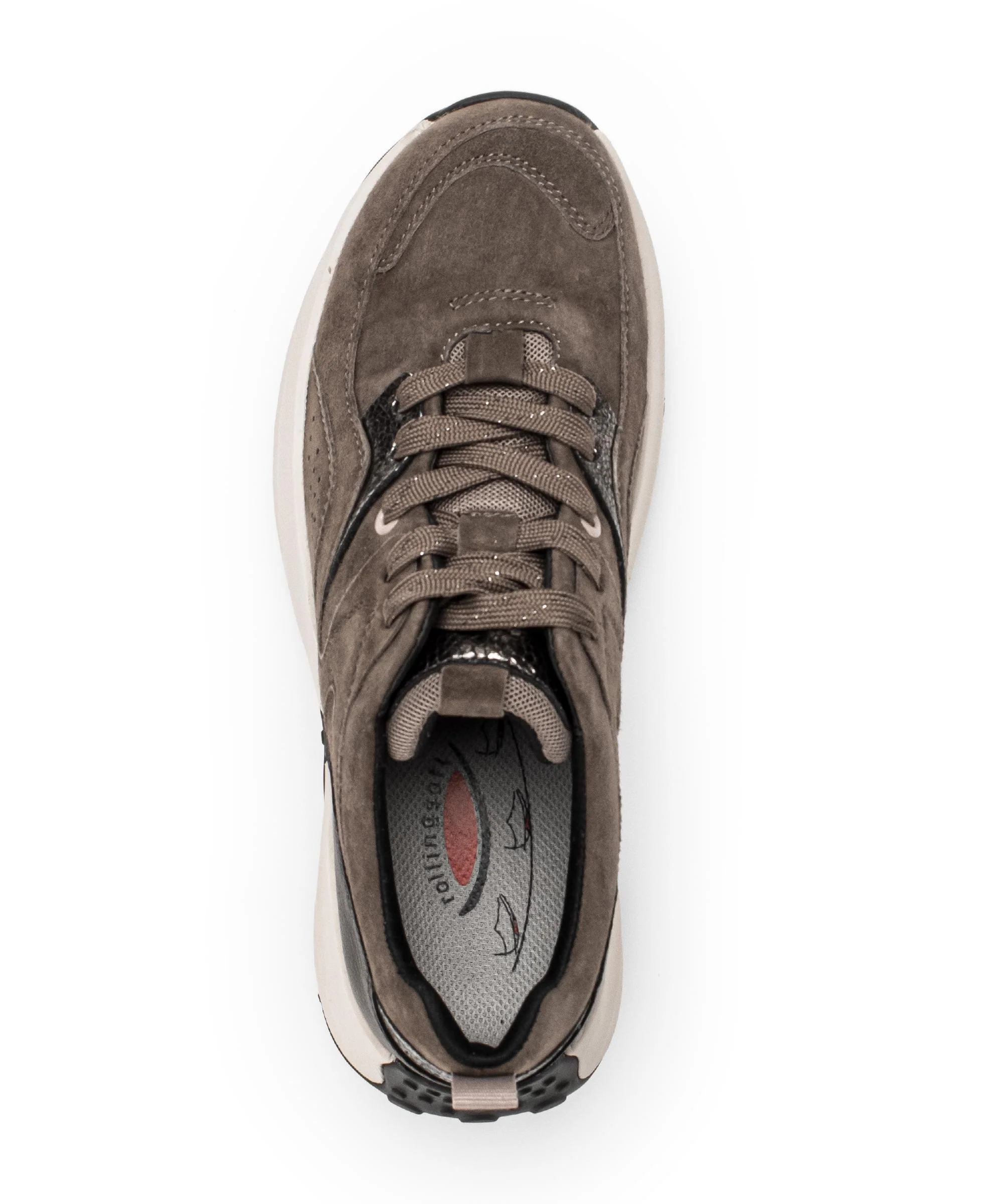 Baskets taupe en cuir - Image 3
