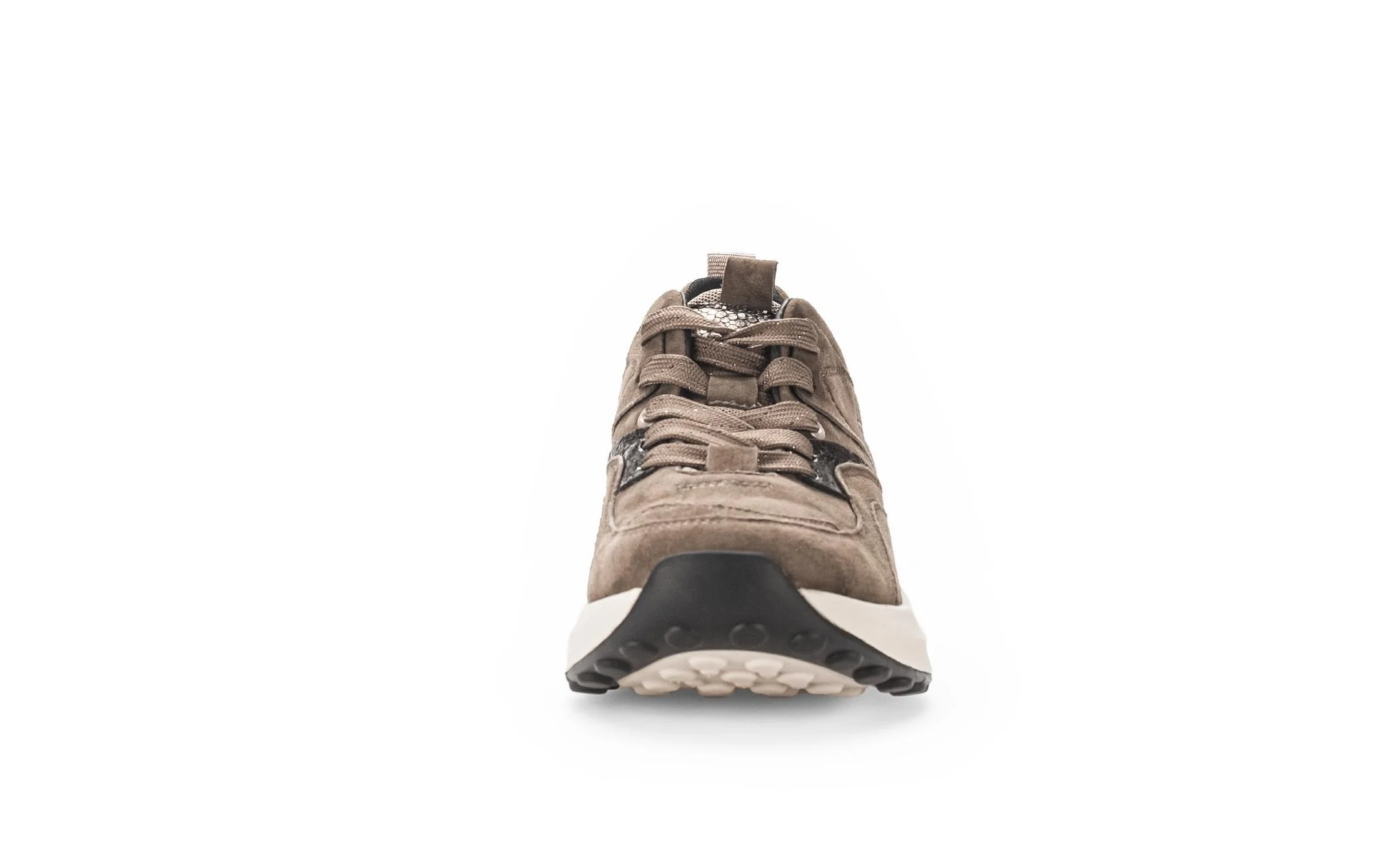 Baskets taupe en cuir - Image 5