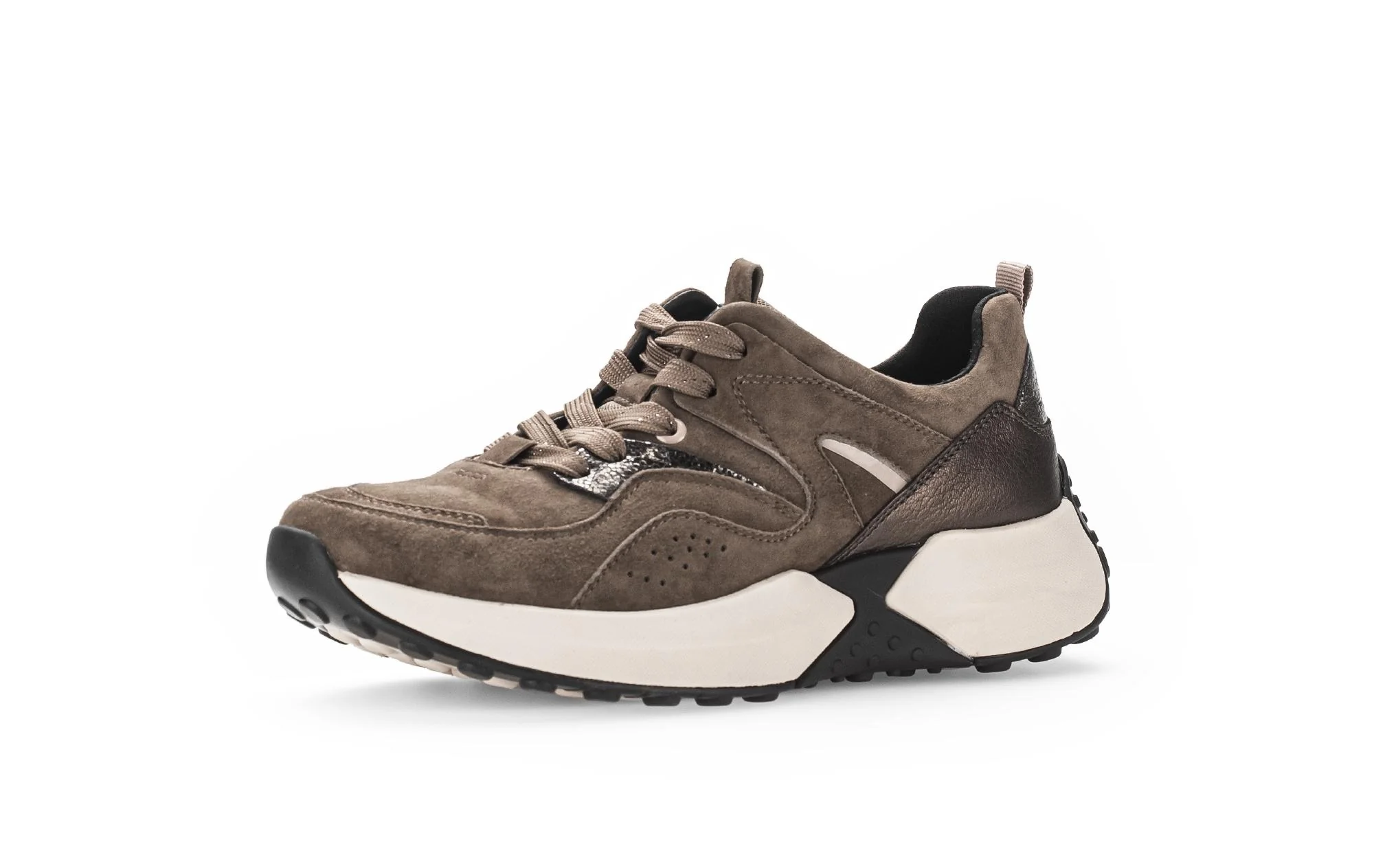 Baskets taupe en cuir - Image 6