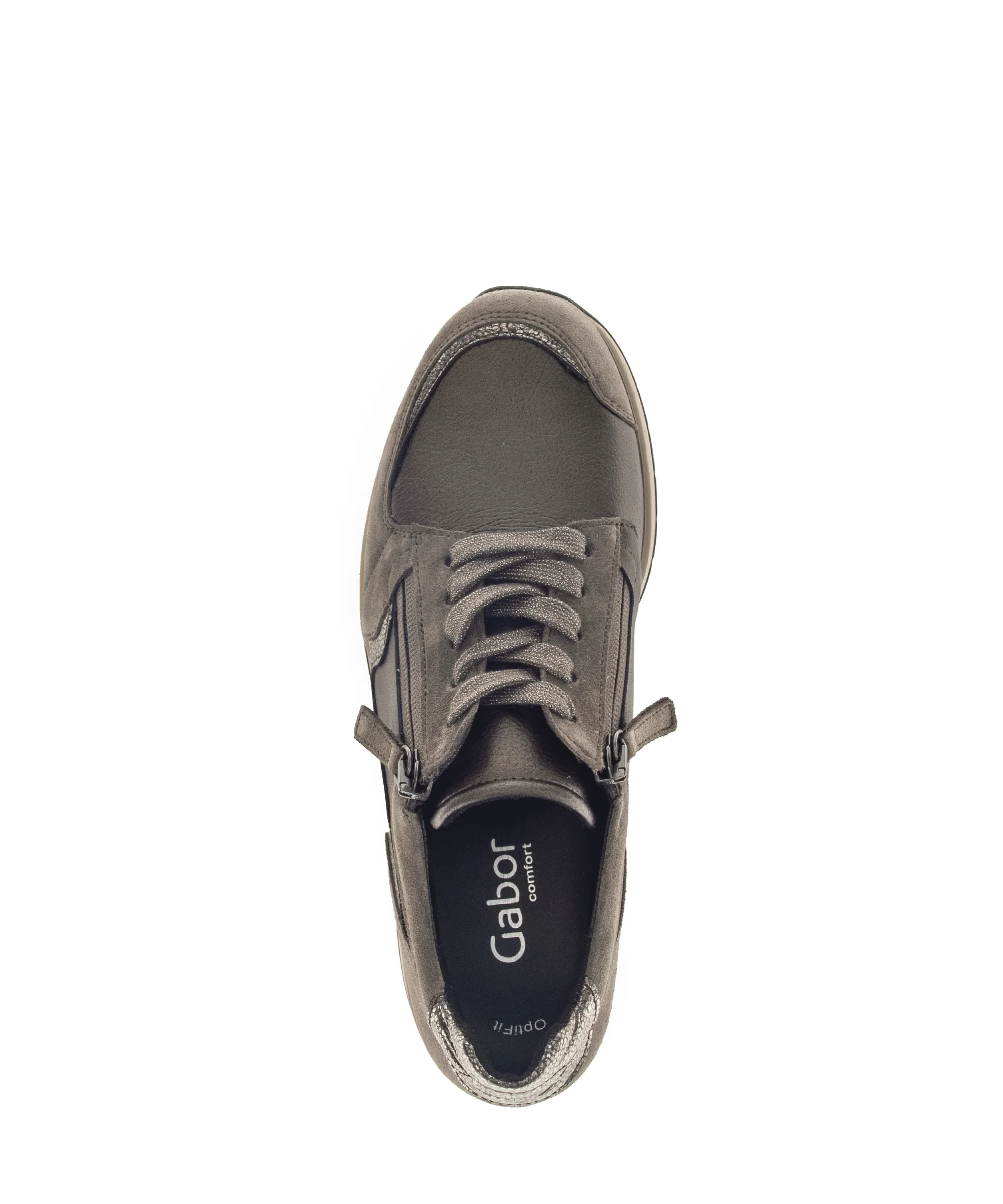 Baskets taupe en Textile et Nubuck (adaptées Hallux Valgus) - Image 3