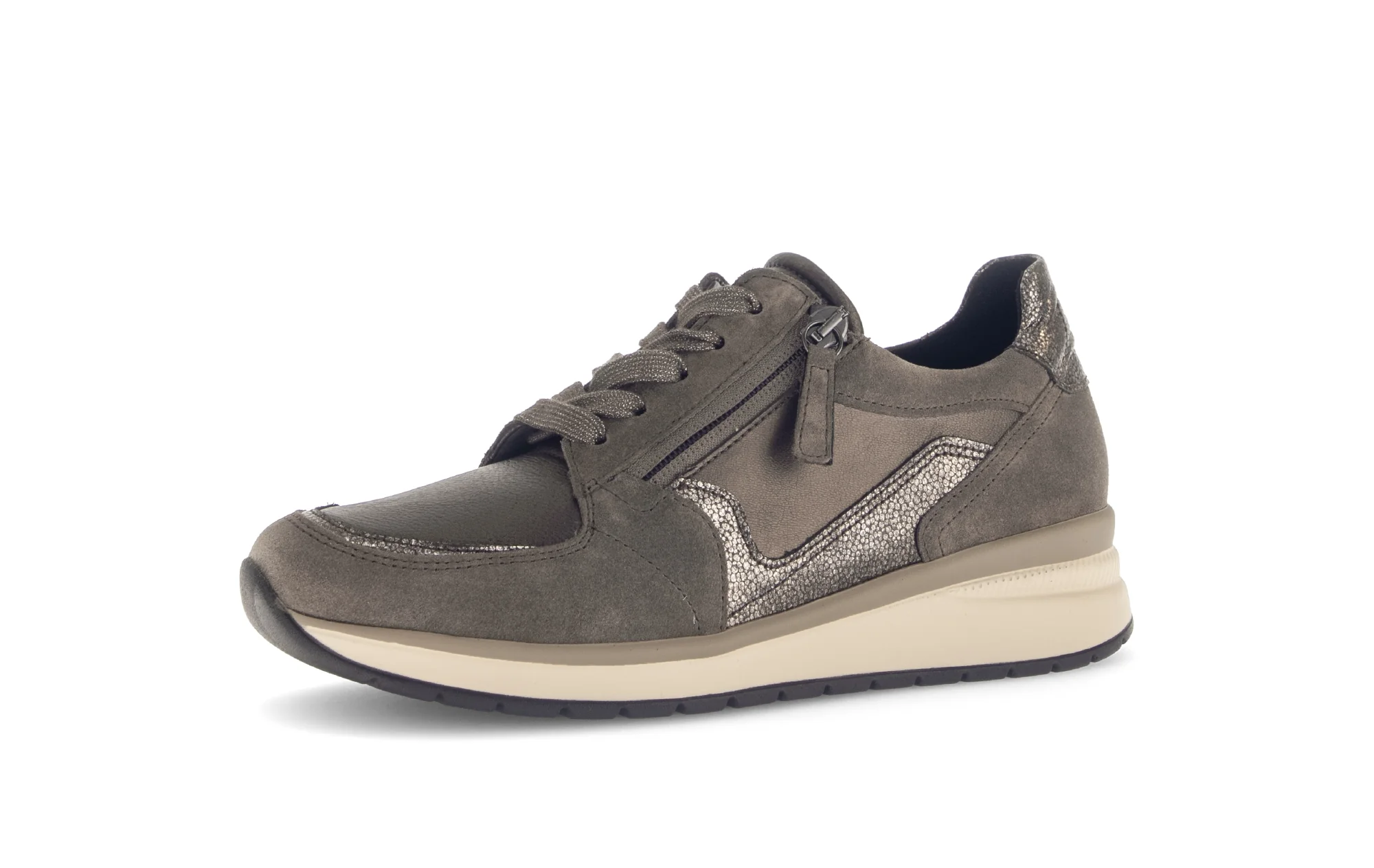 Baskets taupe en Textile et Nubuck (adaptées Hallux Valgus) - Image 6
