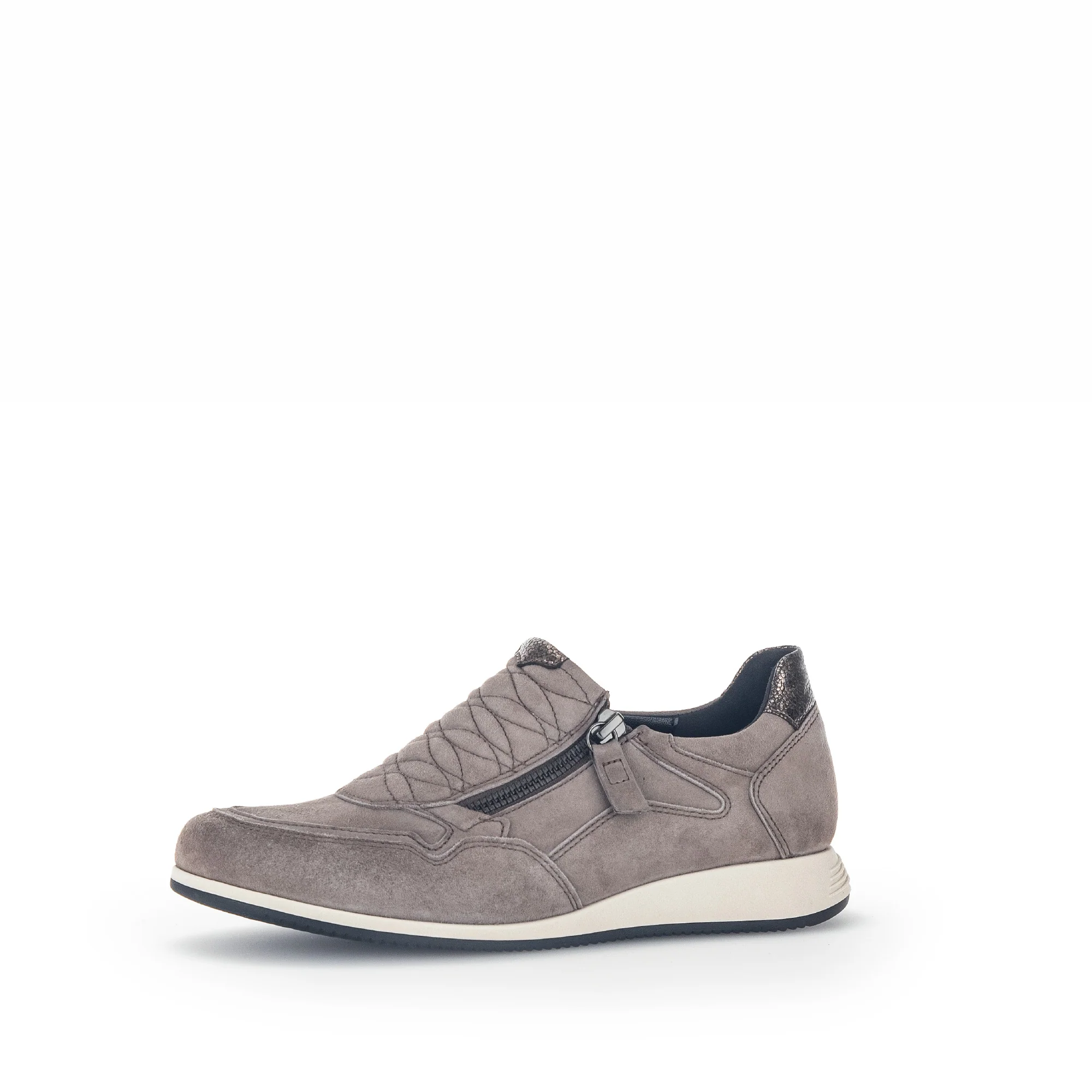Baskets taupe en velours - Image 3