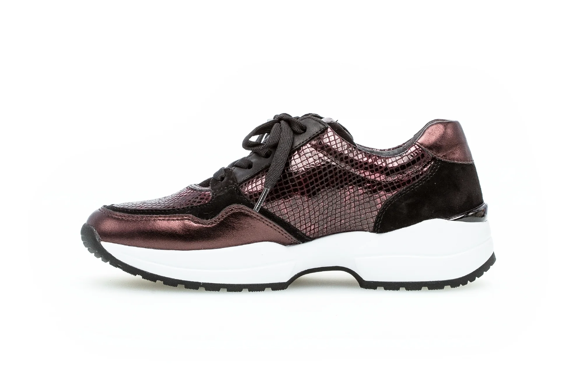 Baskets tendance bordeaux en cuir - Image 2