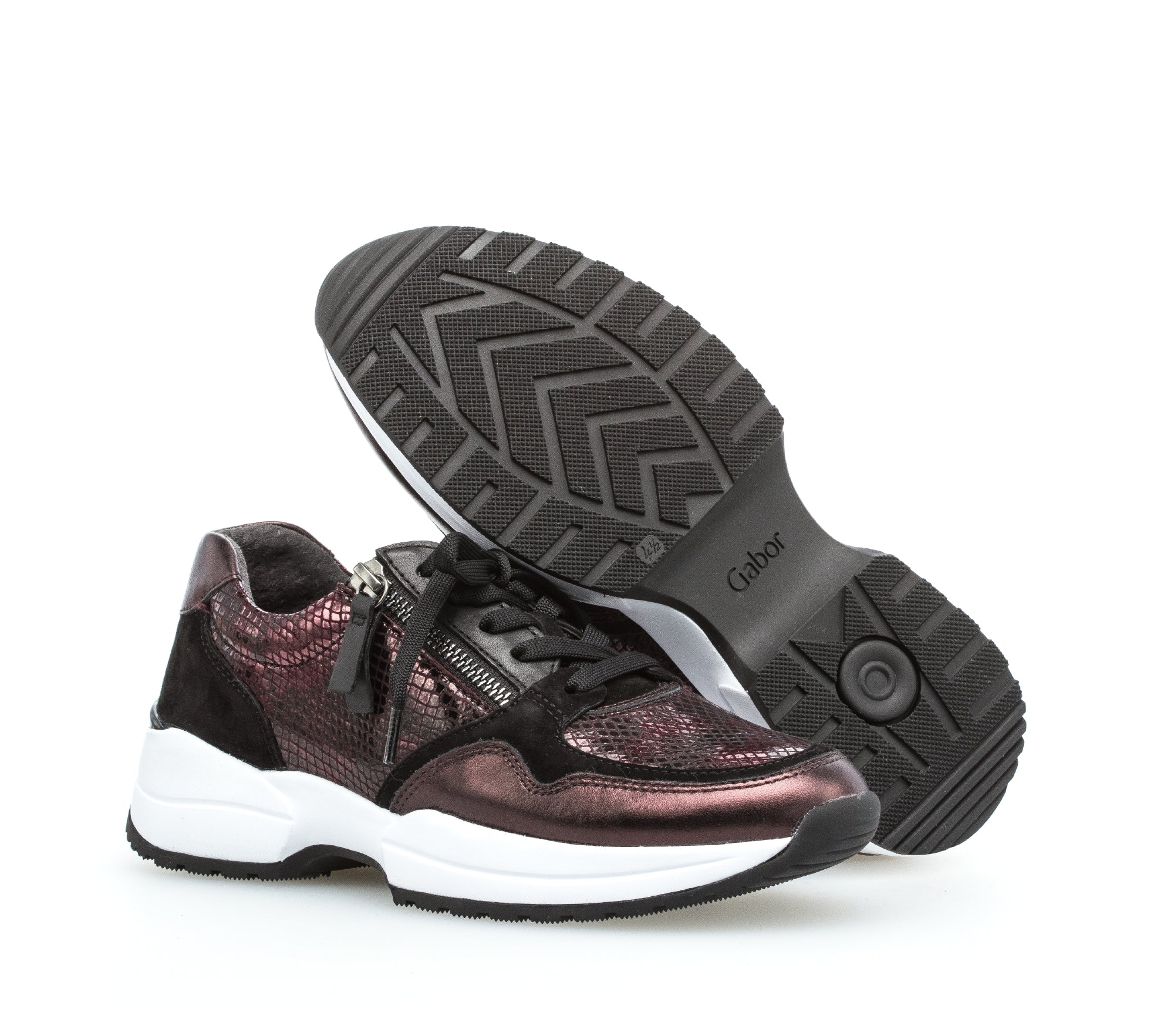 Baskets tendance bordeaux en cuir - Image 3