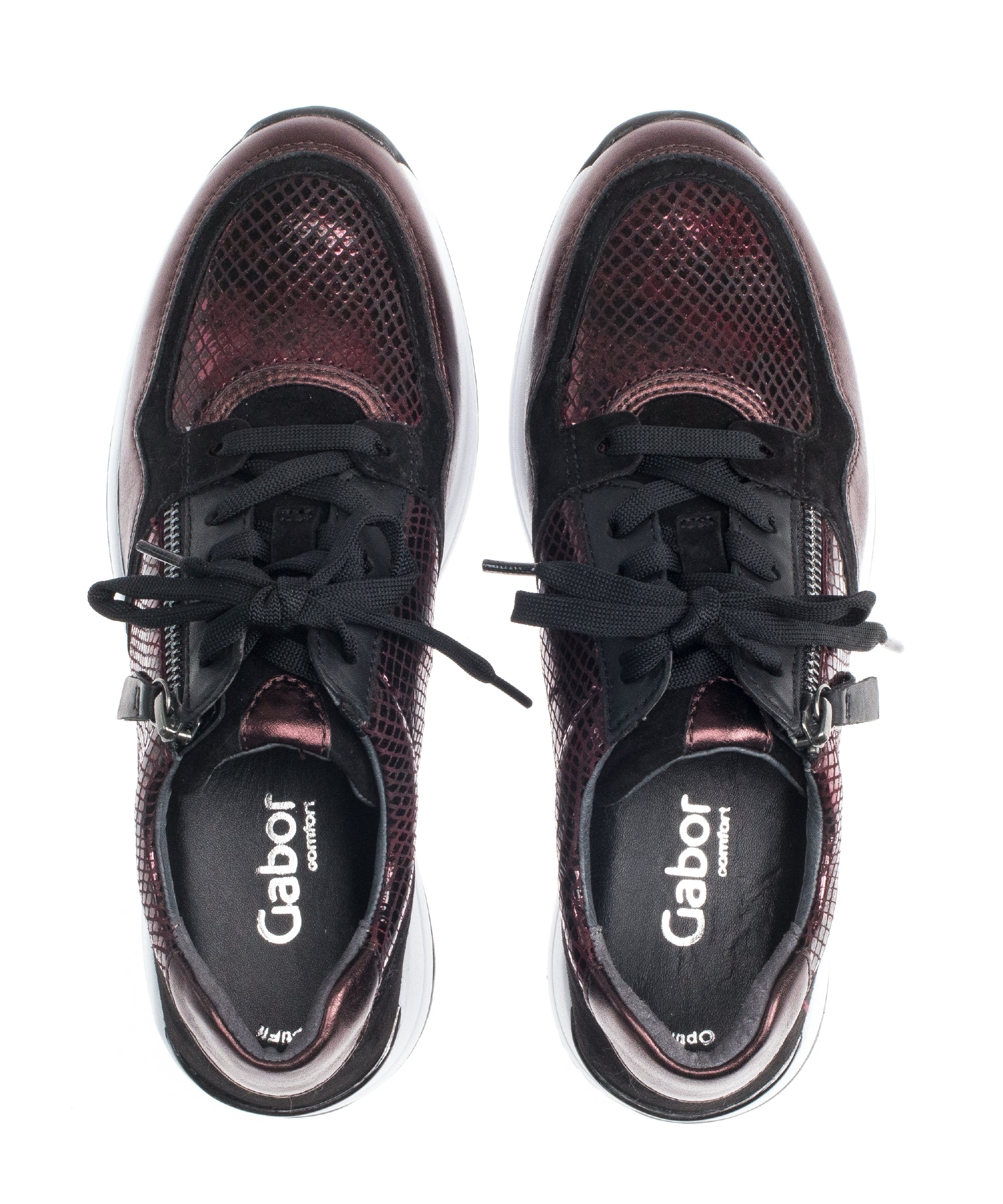 Baskets tendance bordeaux en cuir - Image 4