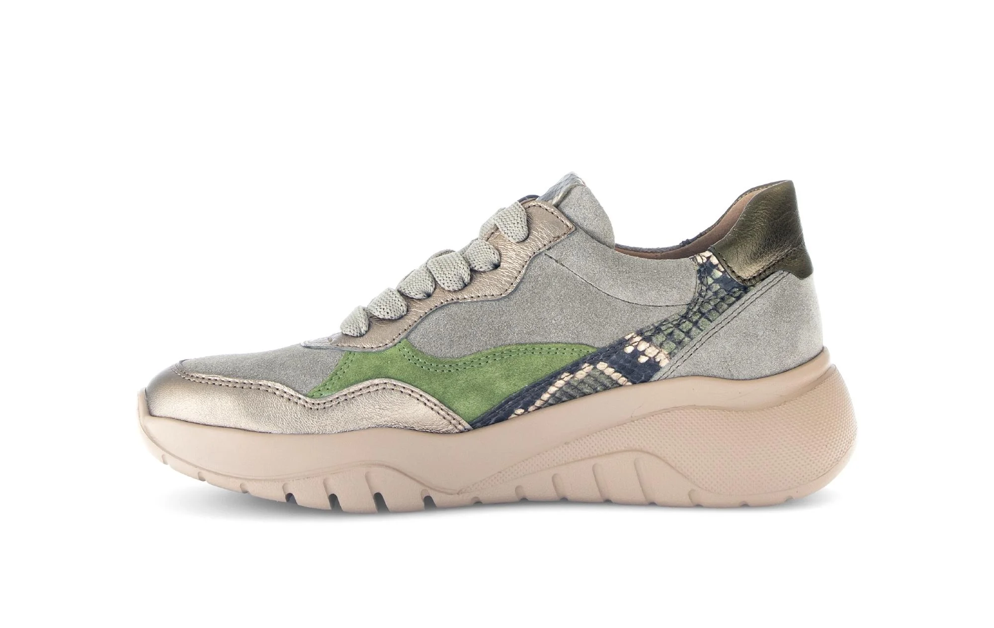 Baskets vertes en cuir lisse - Image 2