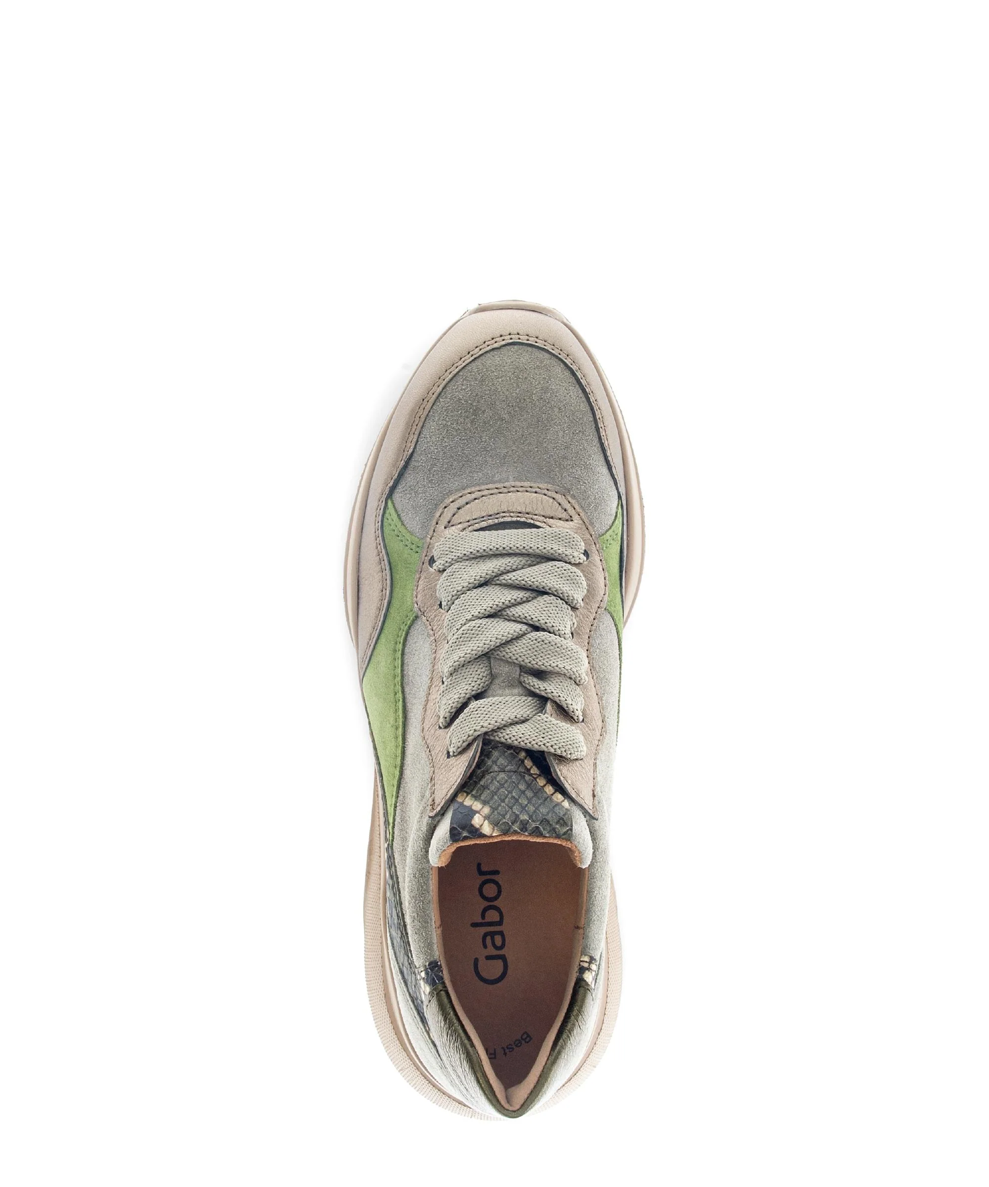 Baskets vertes en cuir lisse - Image 3