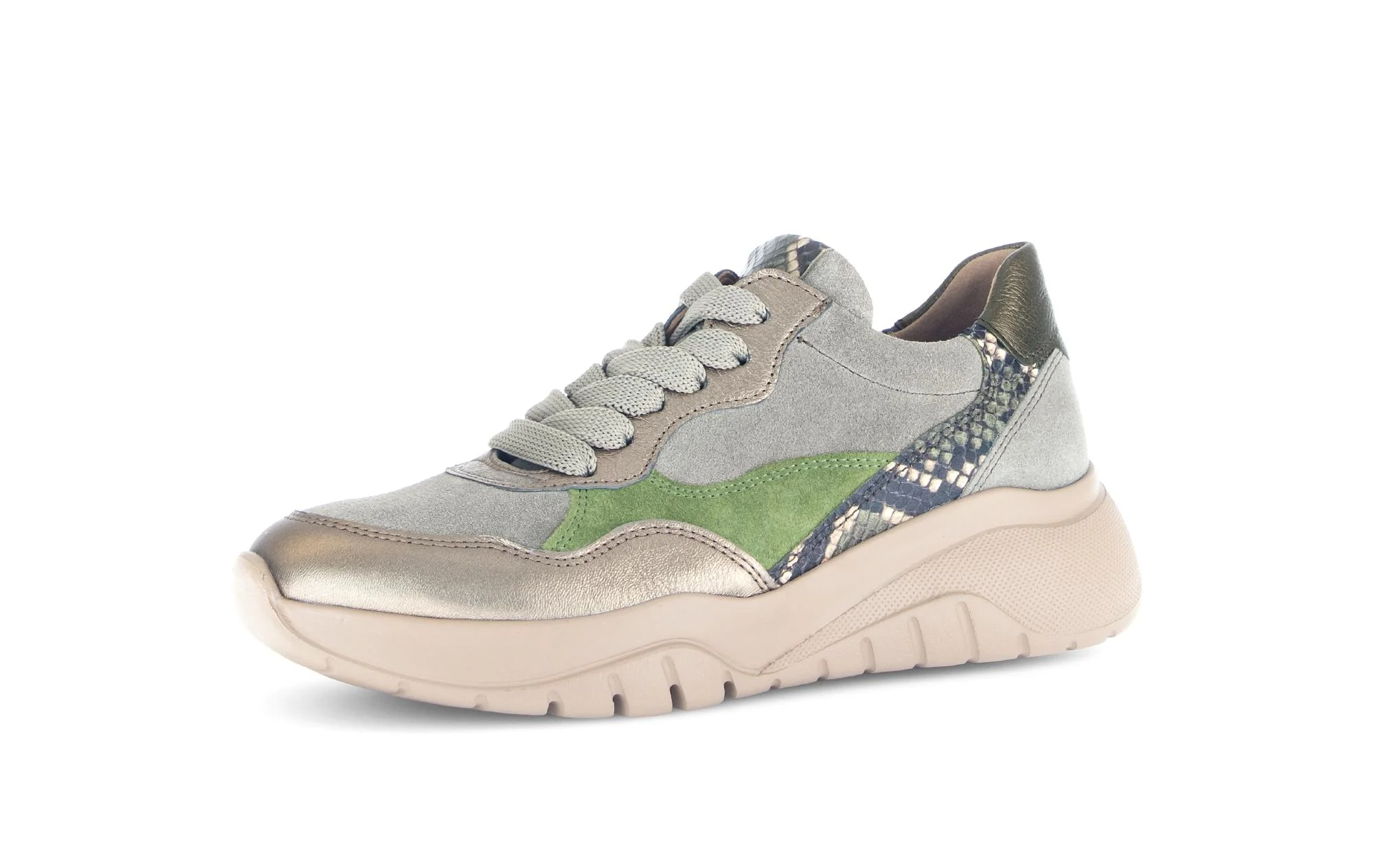 Baskets vertes en cuir lisse - Image 6