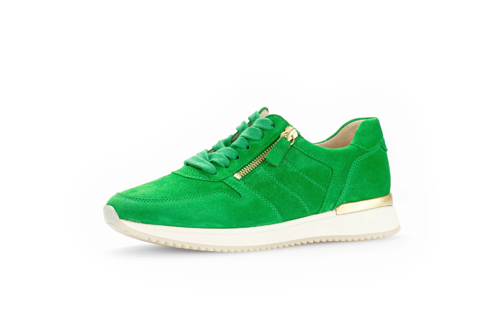 Baskets vertes en cuir velours - Image 3