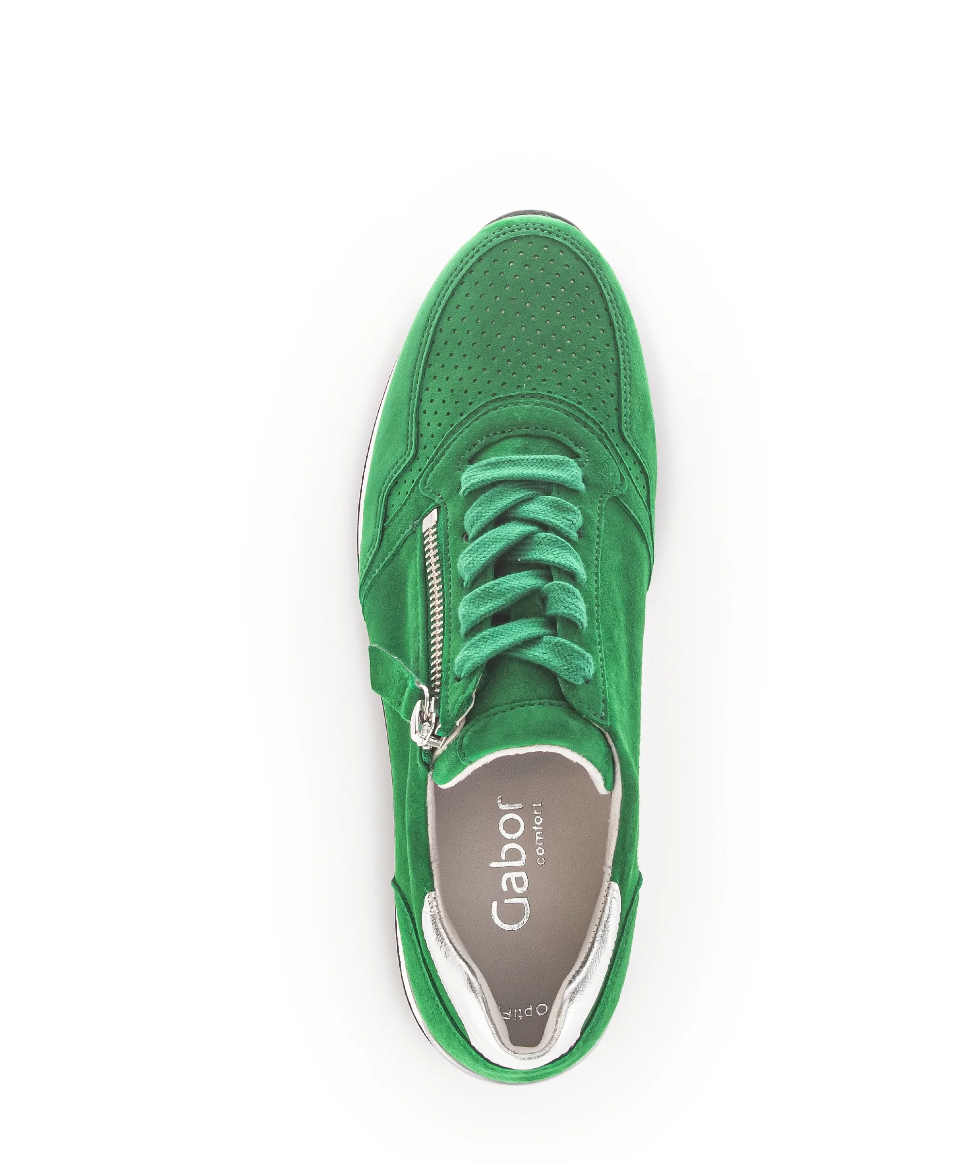 Baskets vertes en cuir velours - Image 3