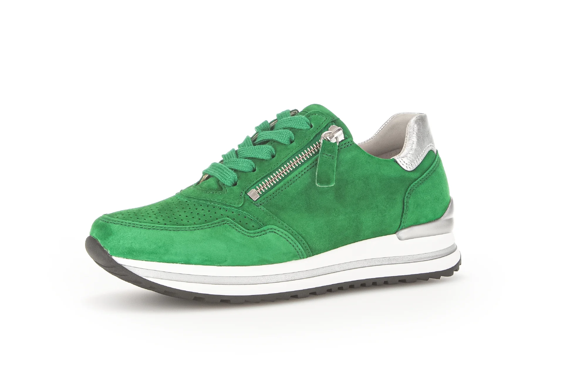 Baskets vertes en cuir velours - Image 6