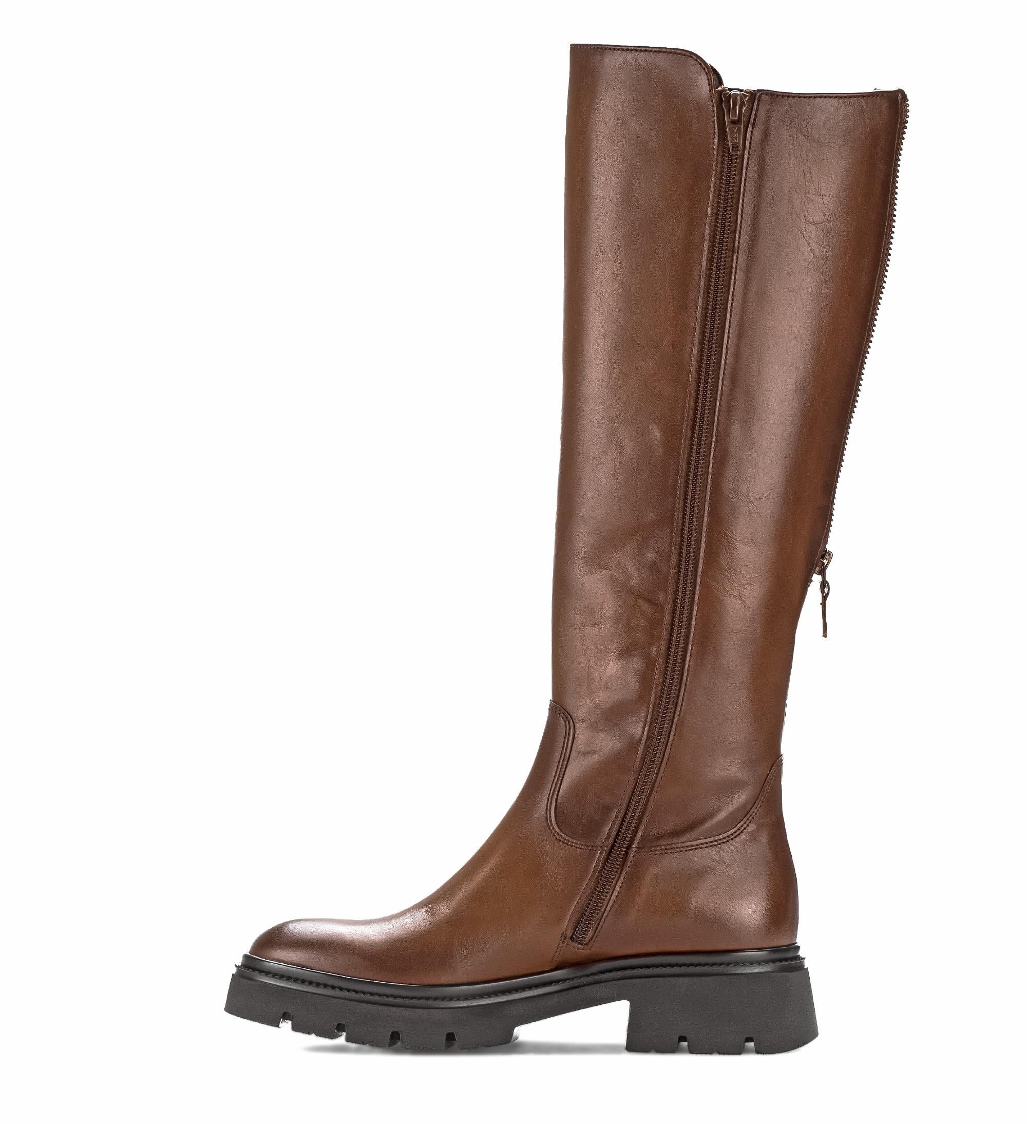 Bottes marron en cuir lisse - Image 2